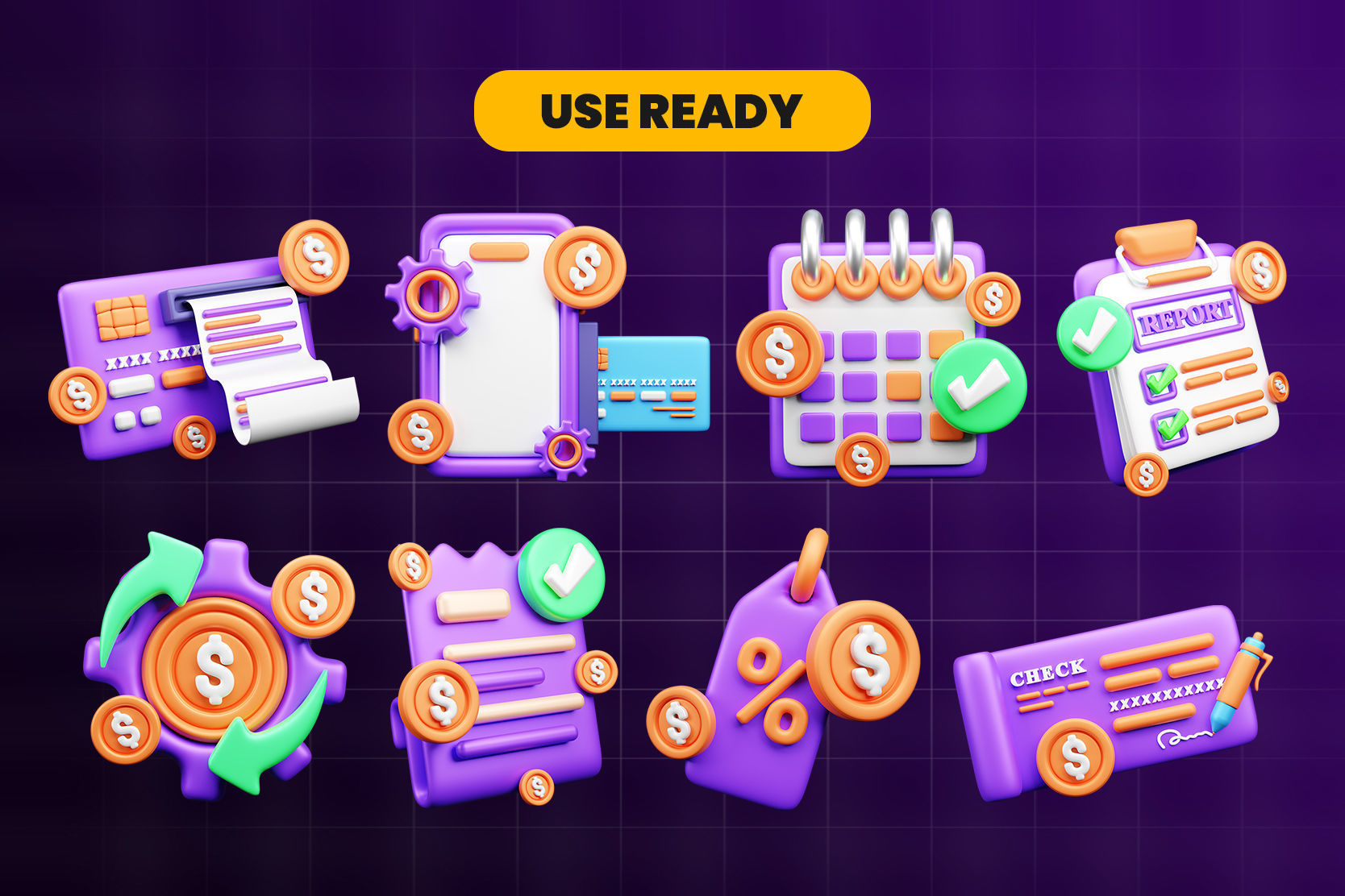 Payment Transaction 3d Illustration  Icon Pack 3D model_3