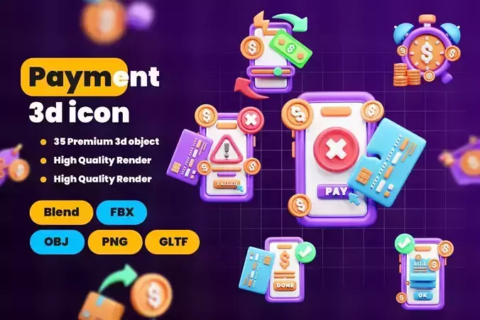 Payment Transaction 3d Illustration  Icon Pack