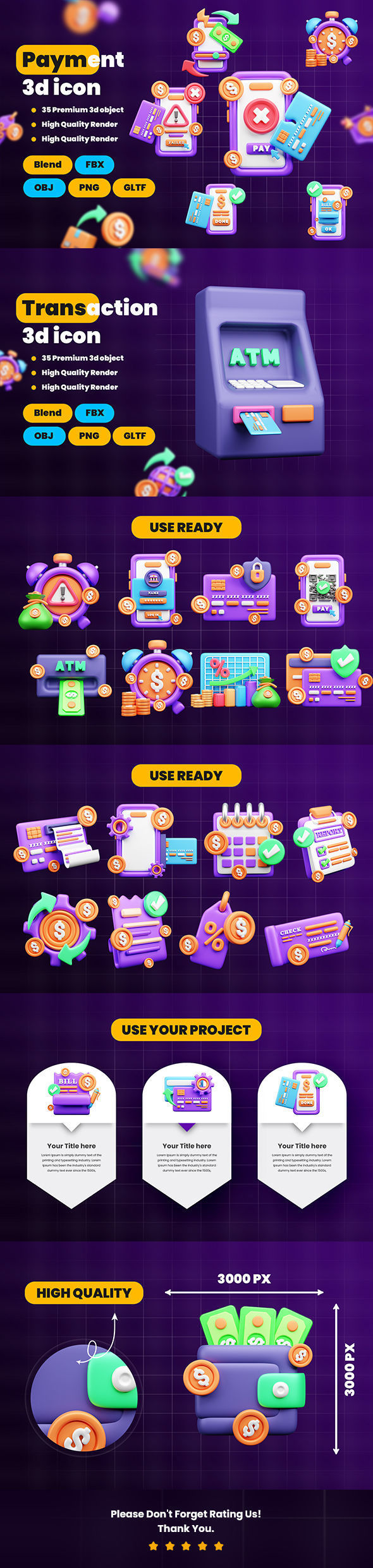 Payment Transaction 3d Illustration  Icon Pack 3D model_6