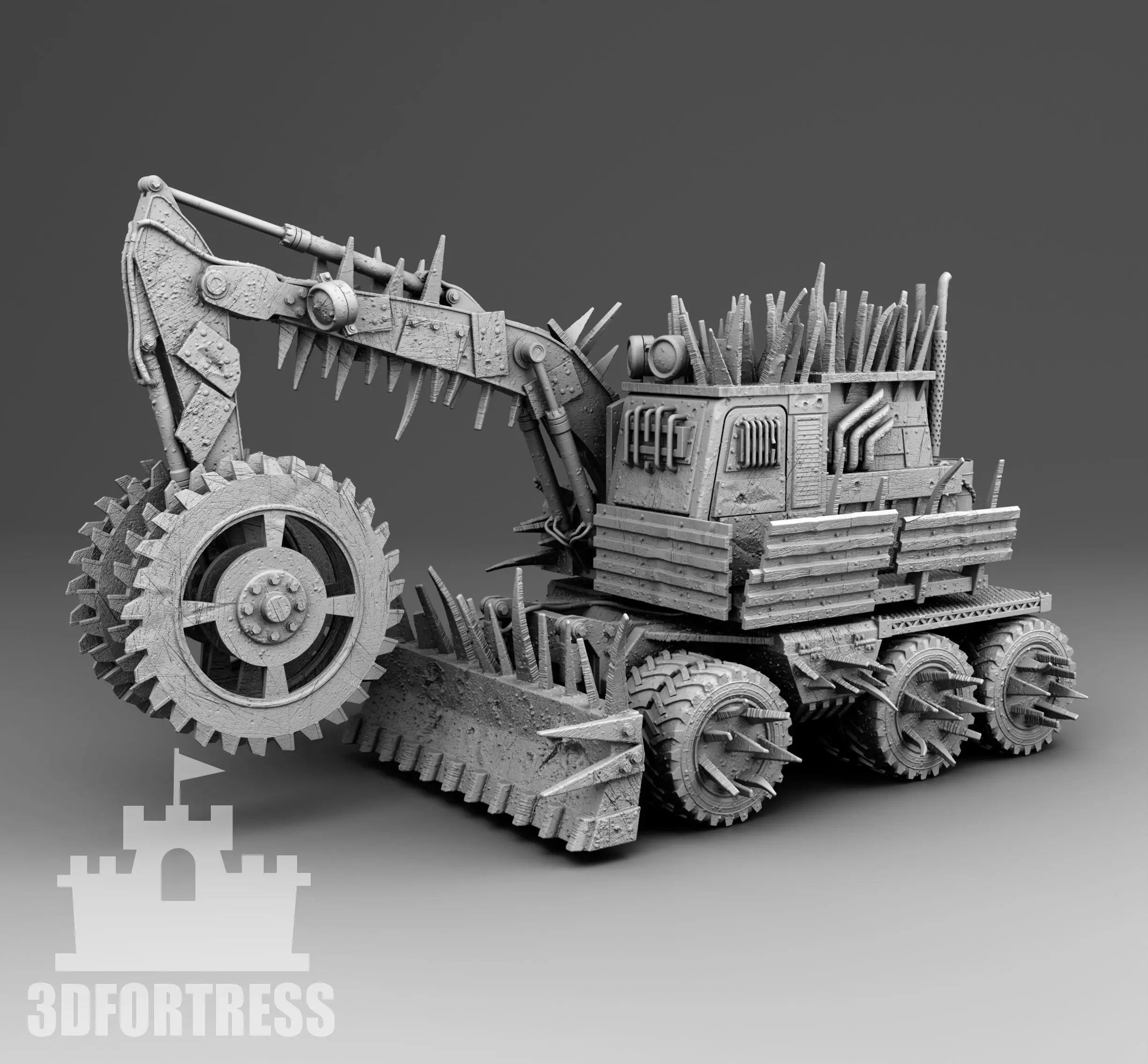 Excavator meat grinder 3D print model