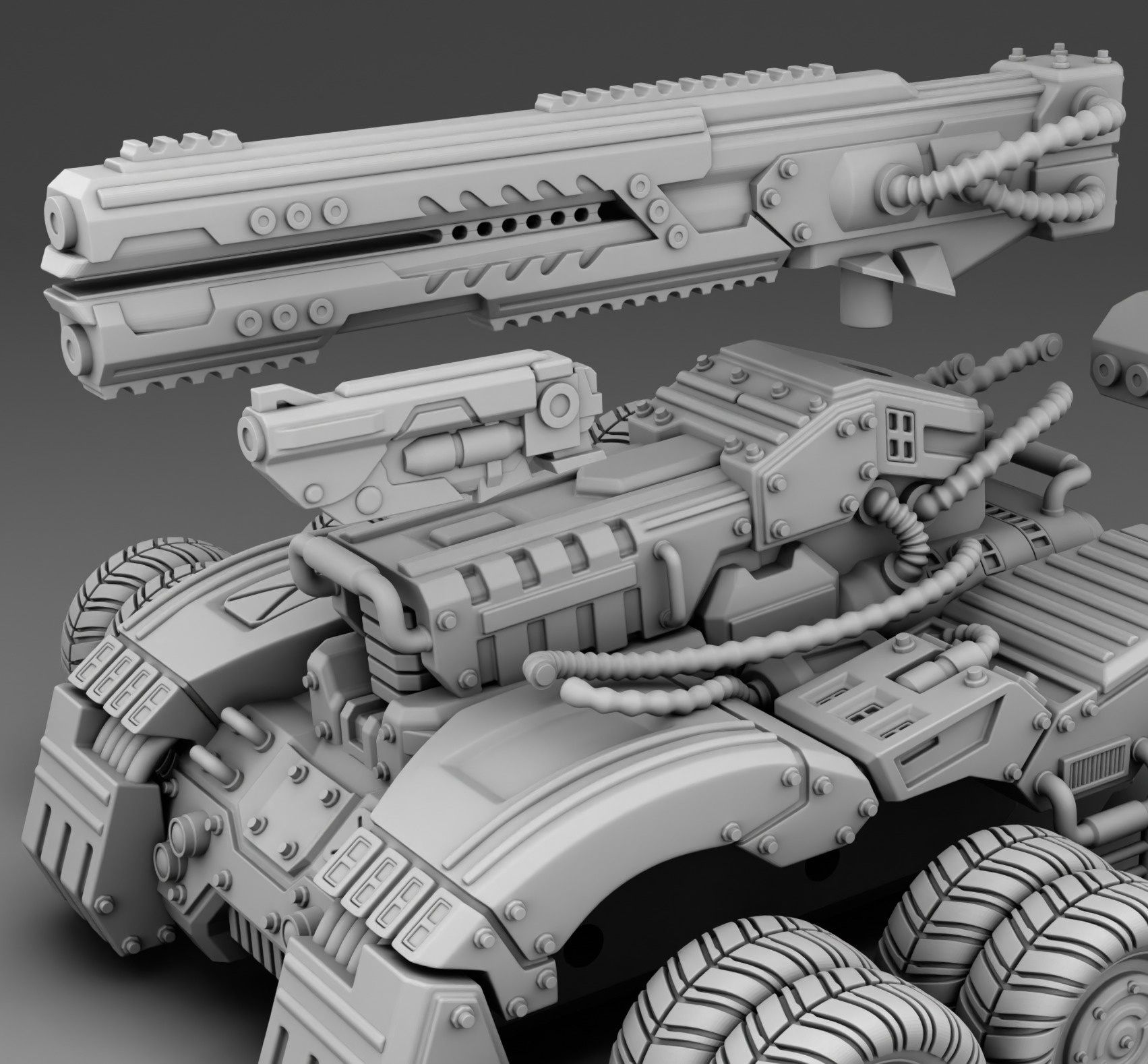 Car with weapon 3D print model_11