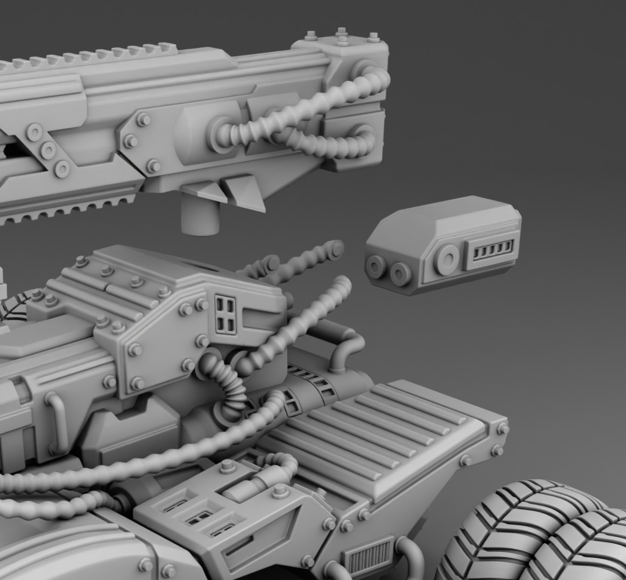 Car with weapon 3D print model_9