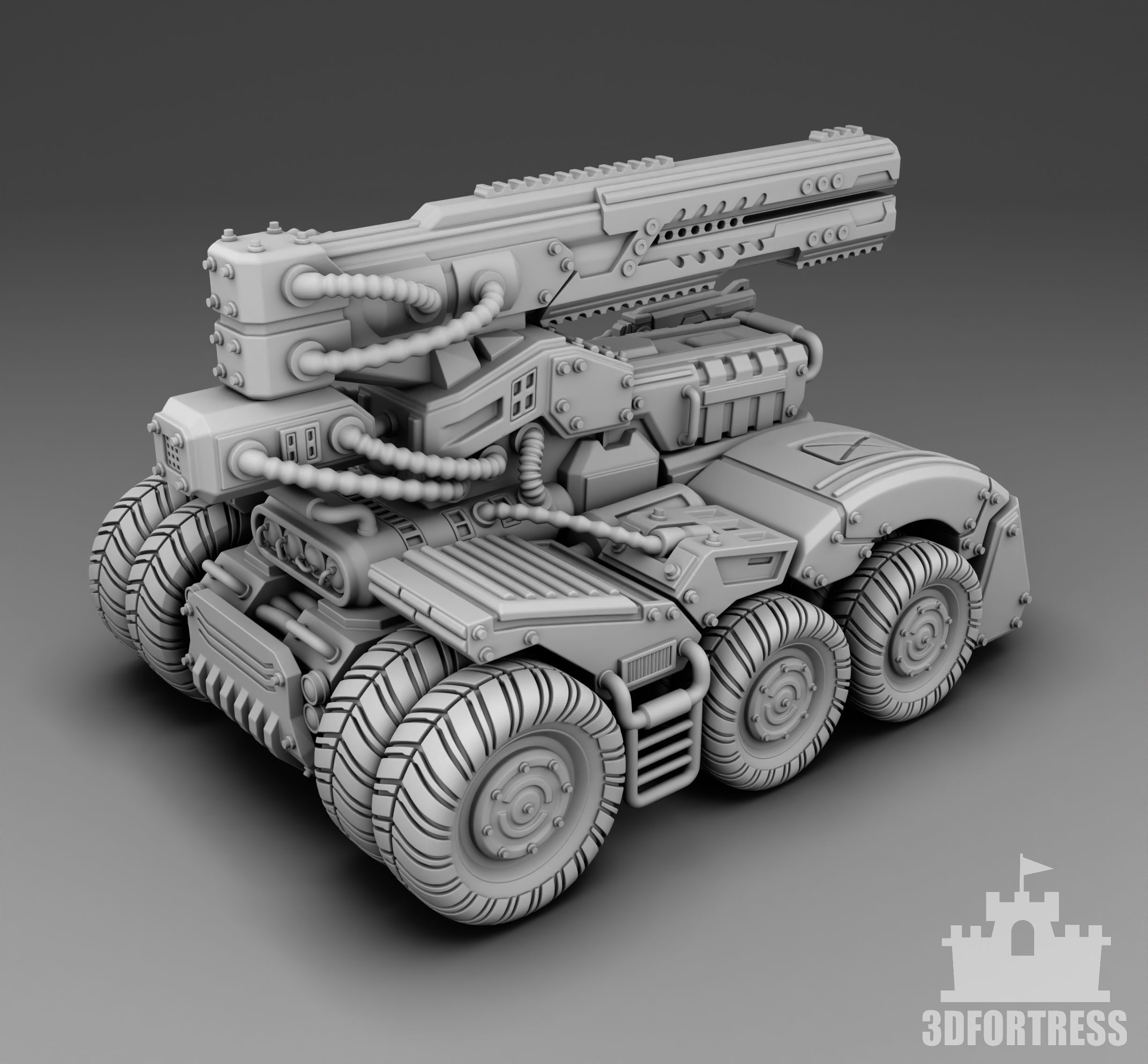 Car with weapon 3D print model_1