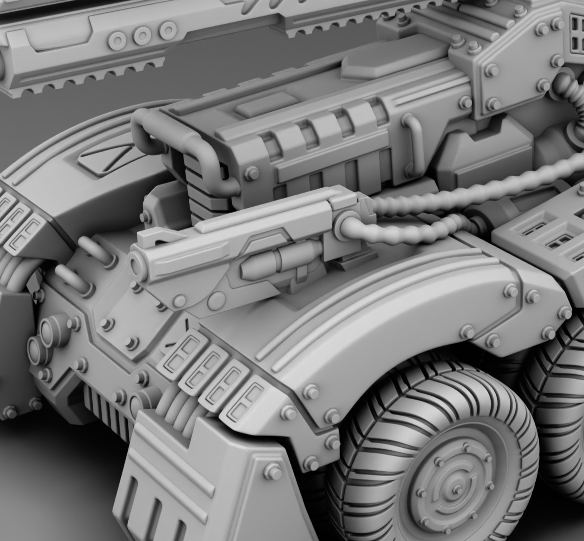 Car with weapon 3D print model_5
