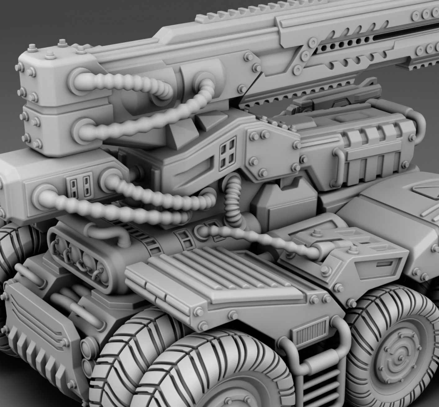 Car with weapon 3D print model_8