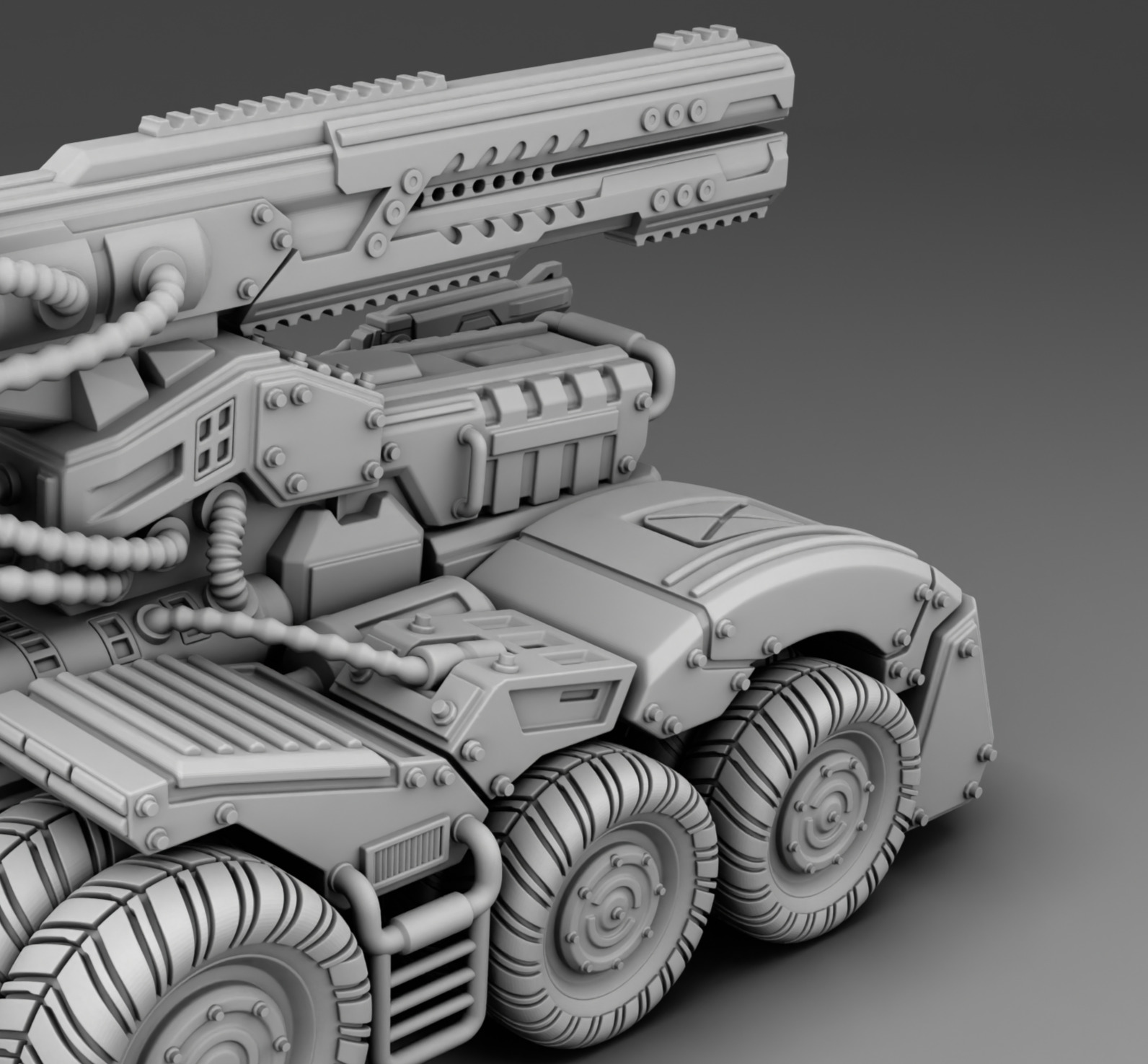 Car with weapon 3D print model_6