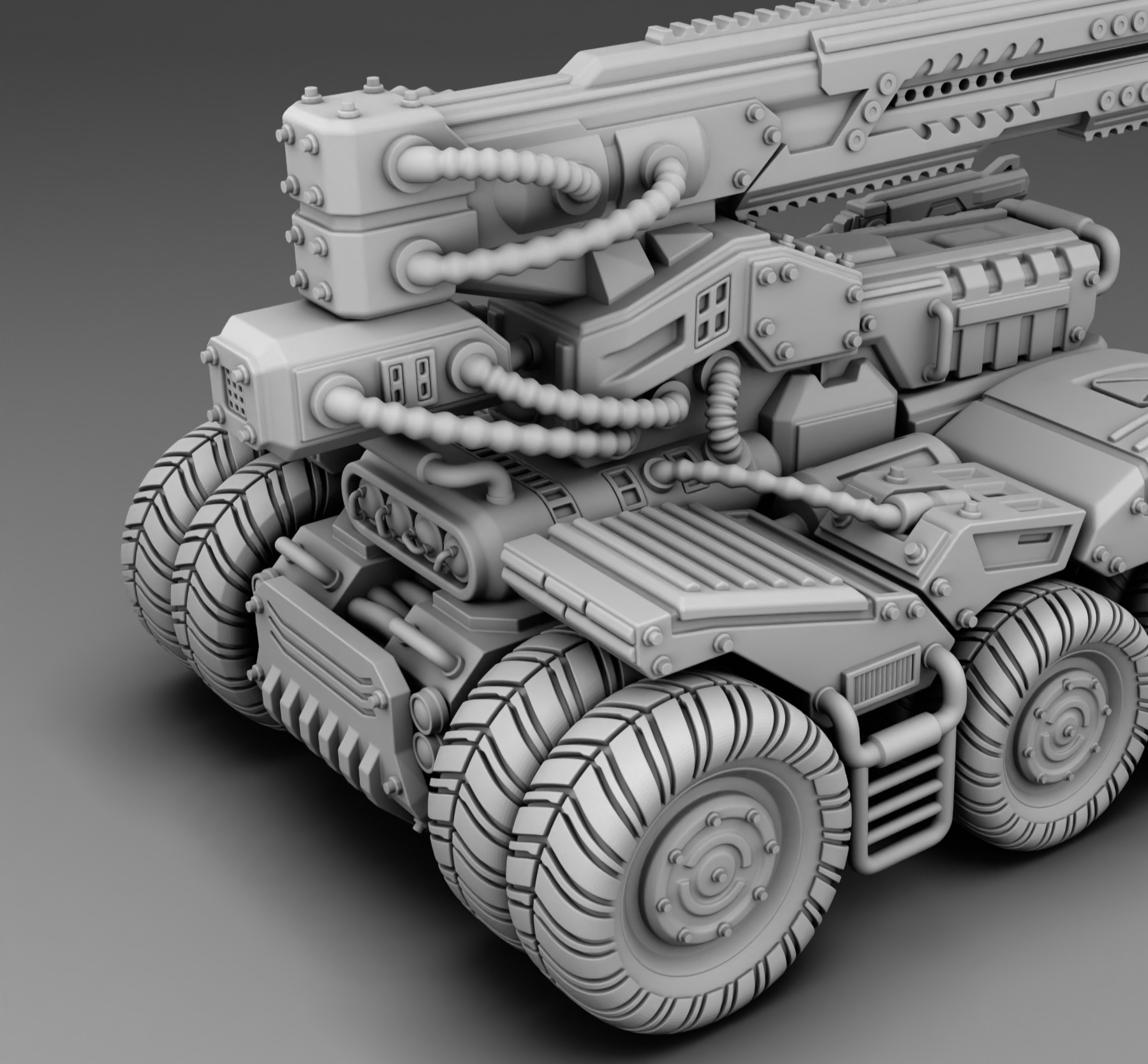 Car with weapon 3D print model_7