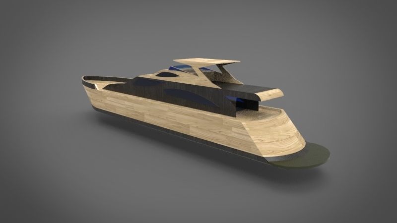Island yacht  3D model_4