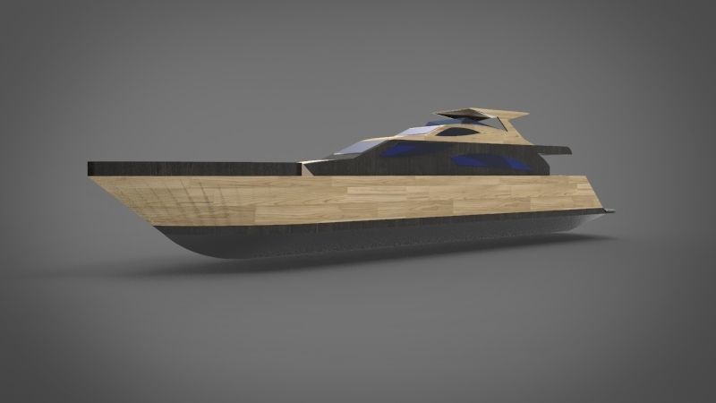 Island yacht  3D model_2