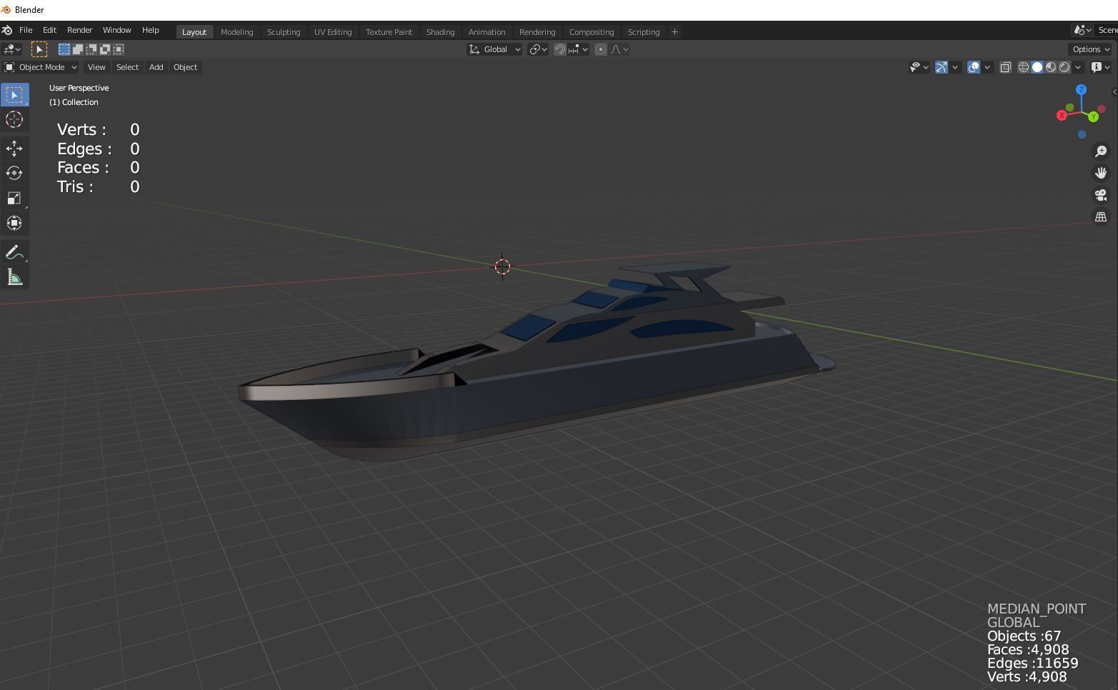 Island yacht  3D model_3