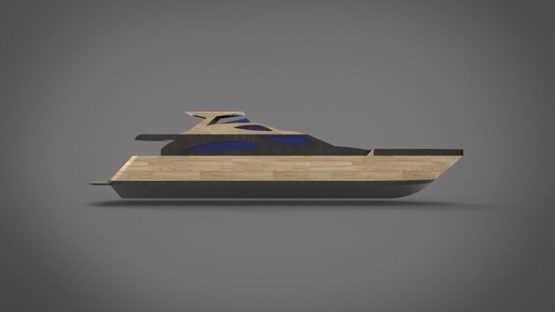 Island yacht  3D model_6