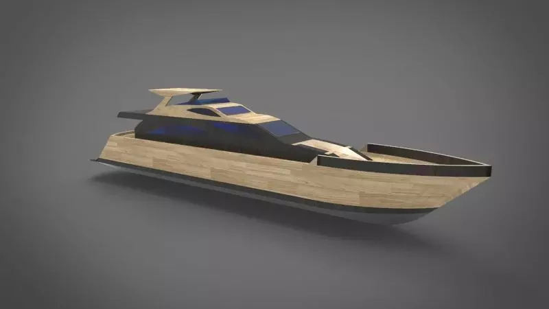 Island yacht  3D model_0