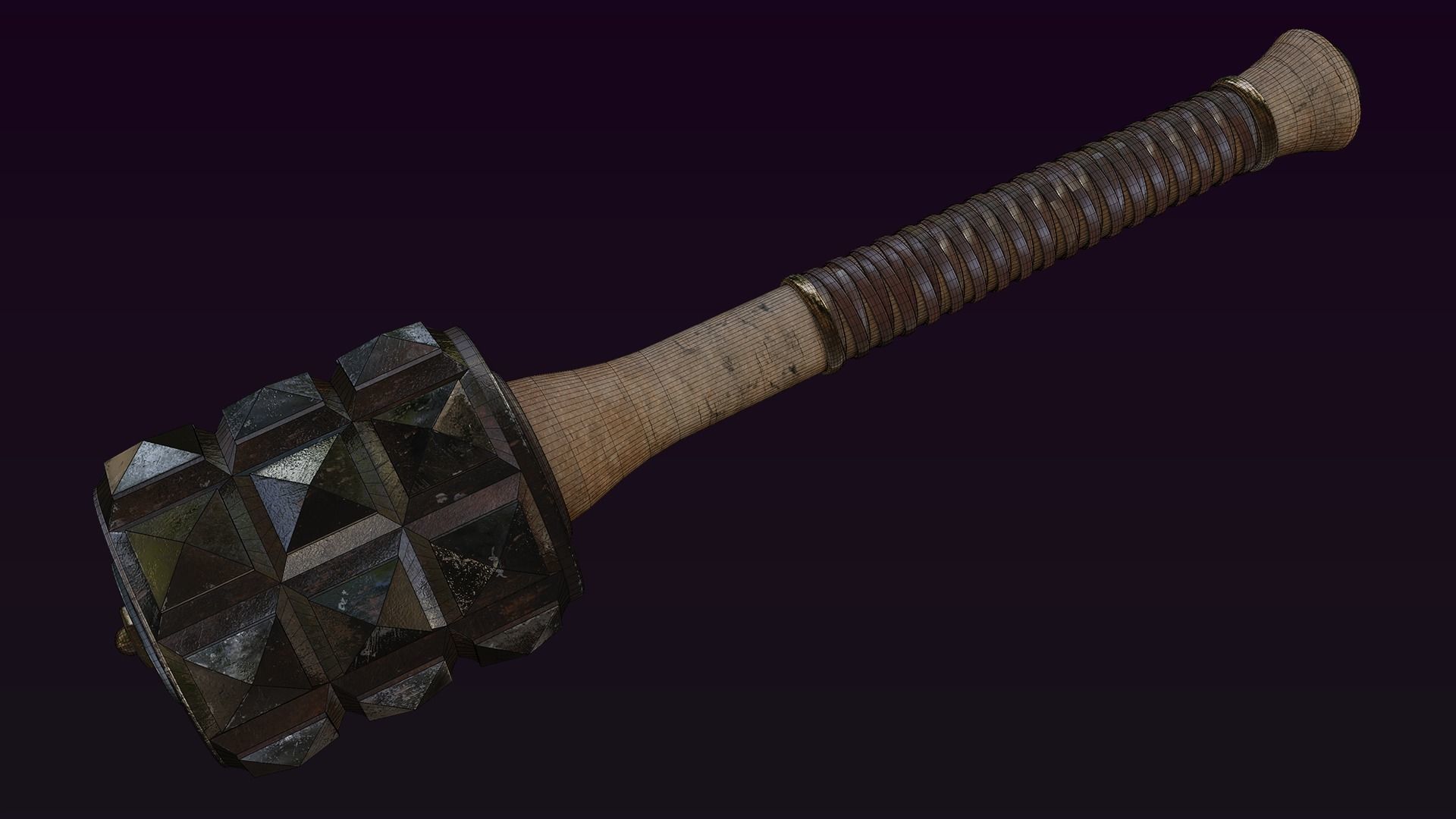 mace melee weapon 3D model_2