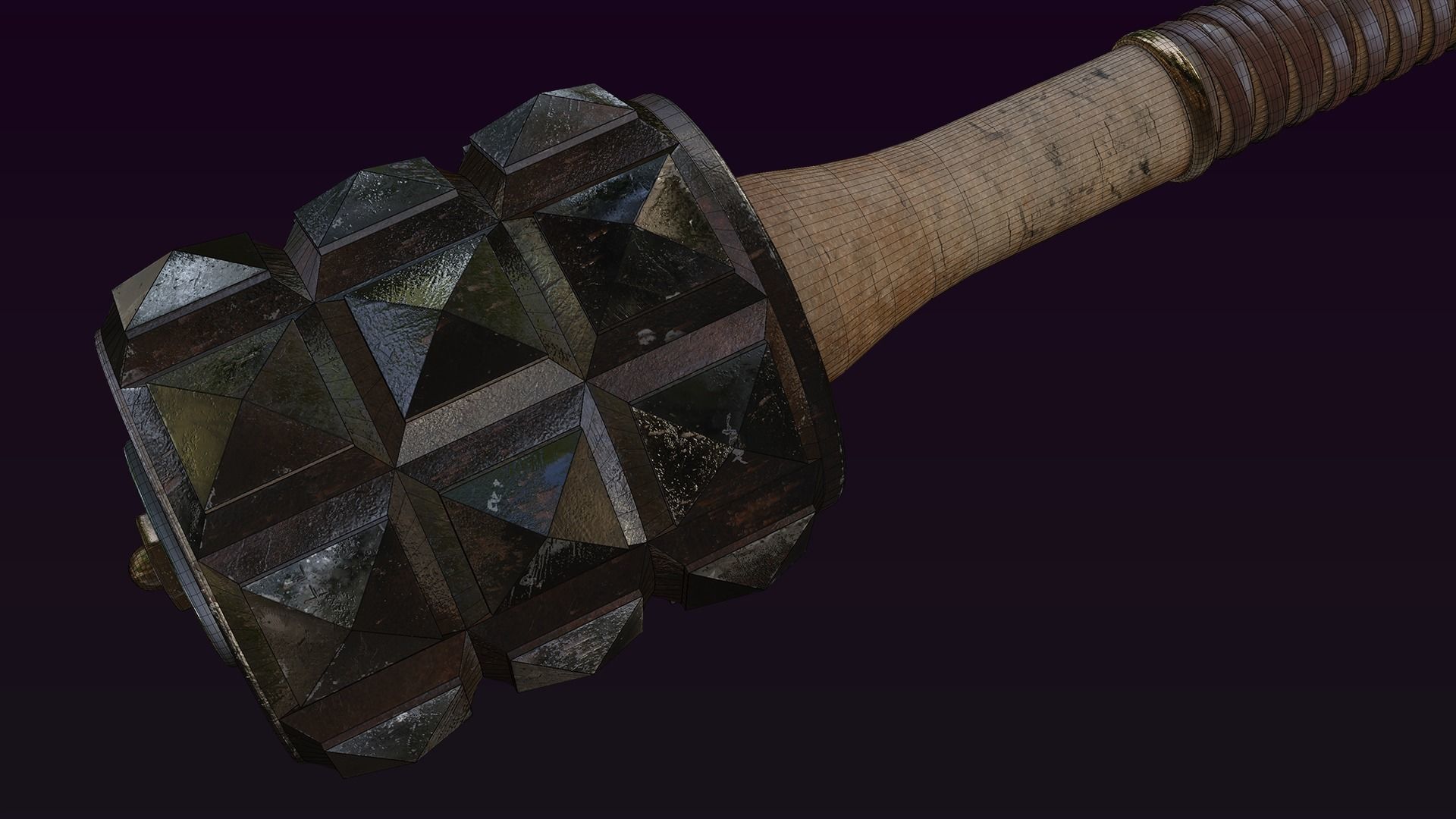mace melee weapon 3D model_5