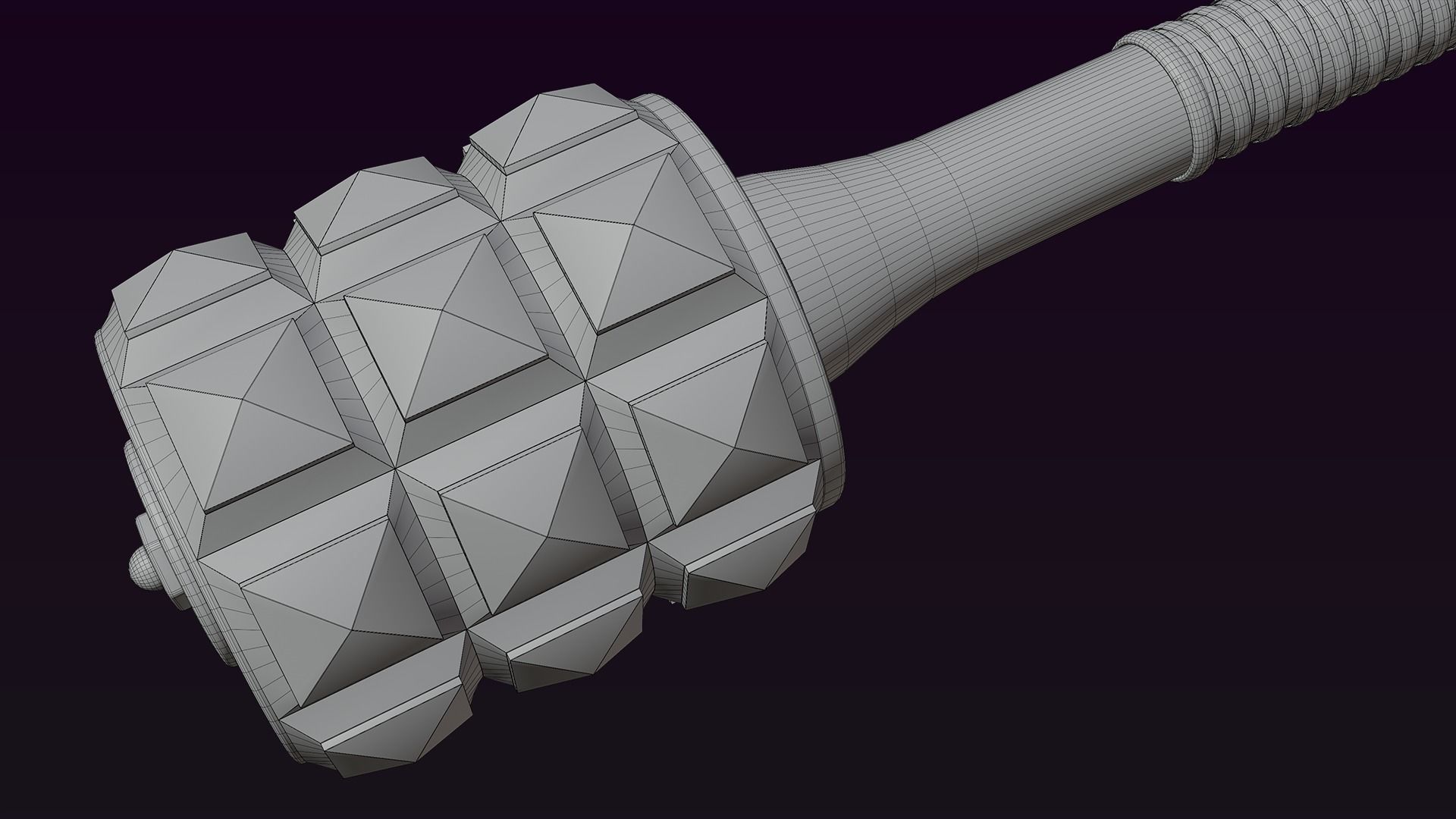mace melee weapon 3D model_6