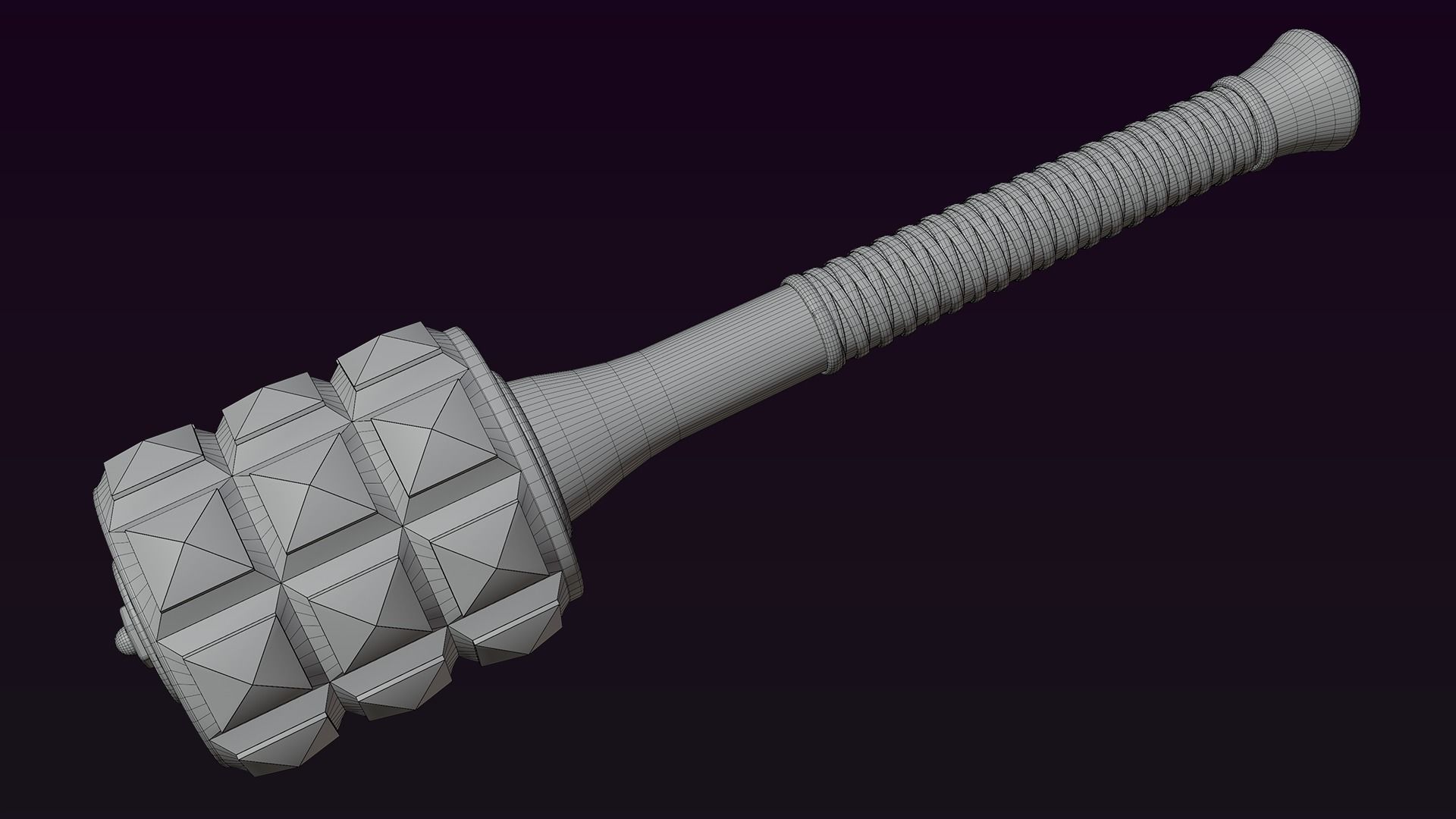 mace melee weapon 3D model_3