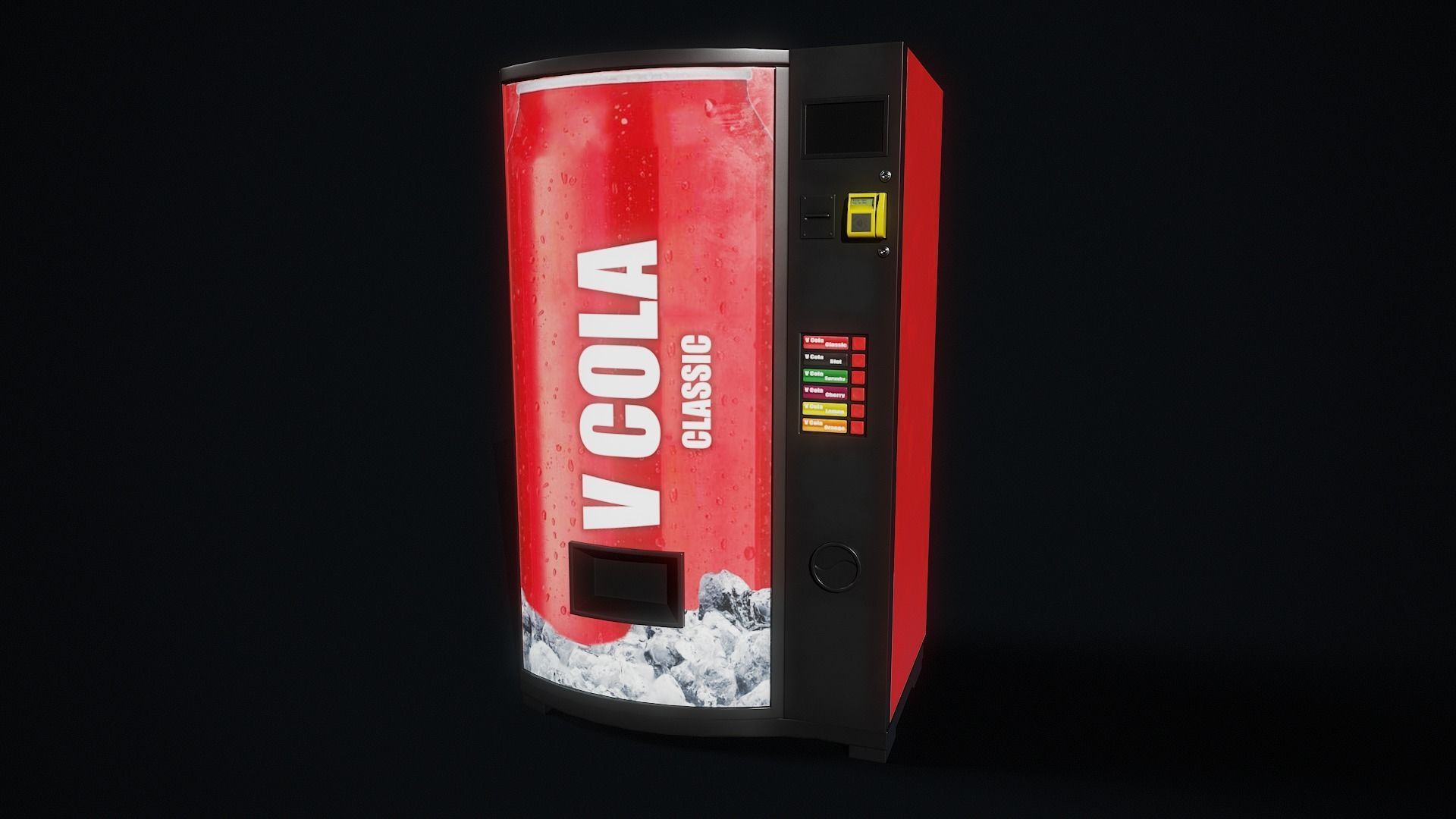 Cola Vending Machine Low-poly 3D model_7