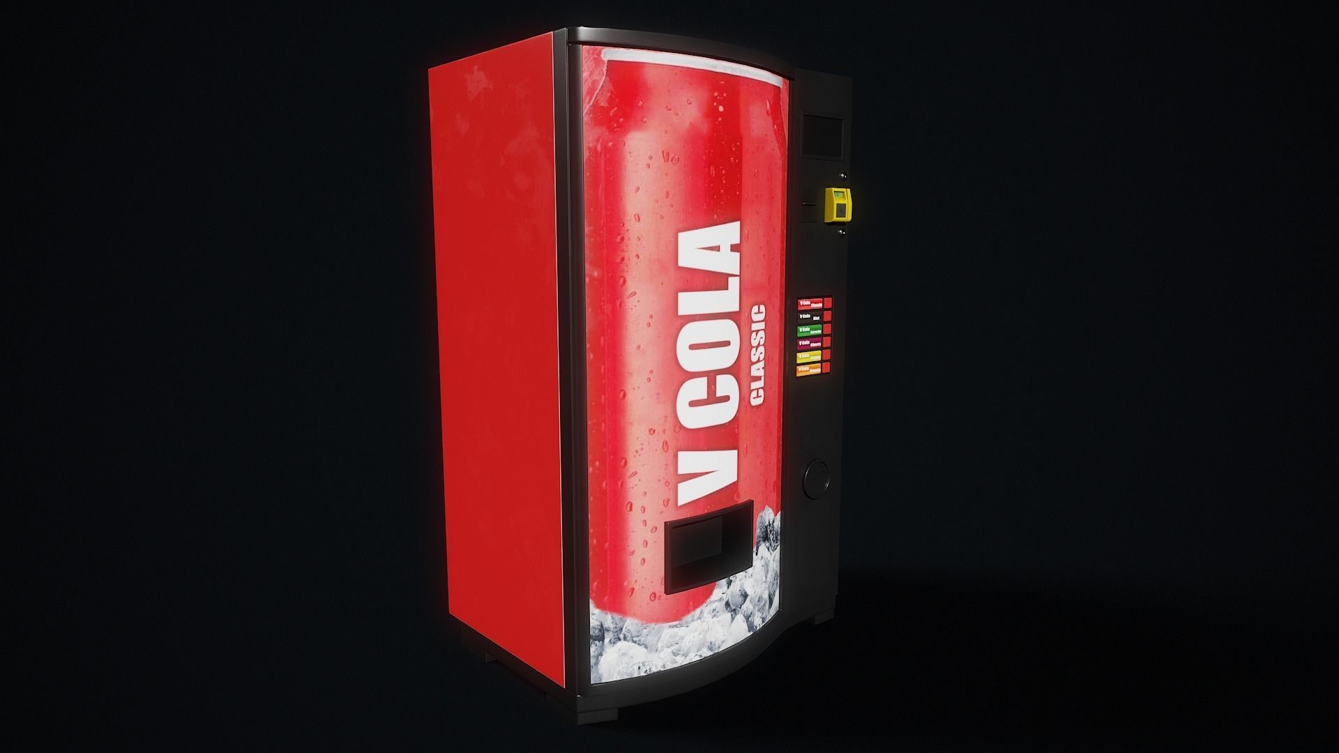 Cola Vending Machine Low-poly 3D model_1