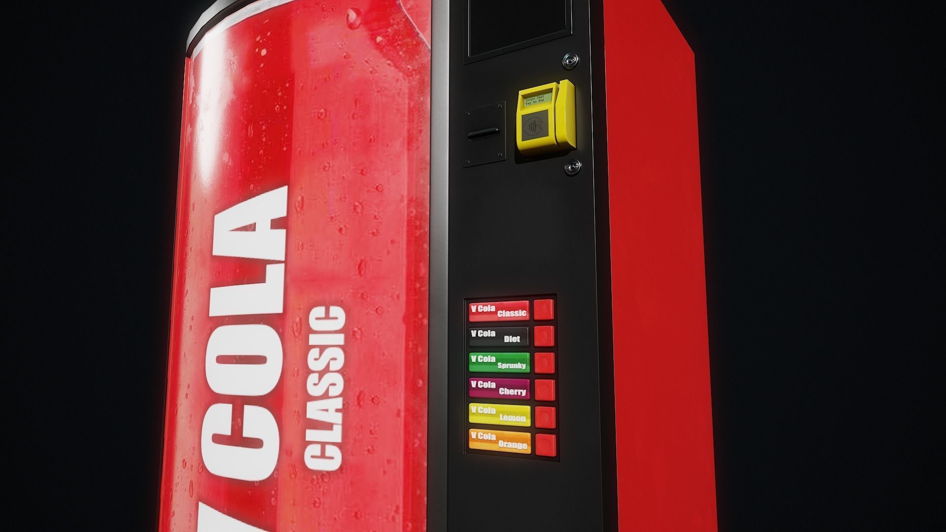 Cola Vending Machine Low-poly 3D model_8