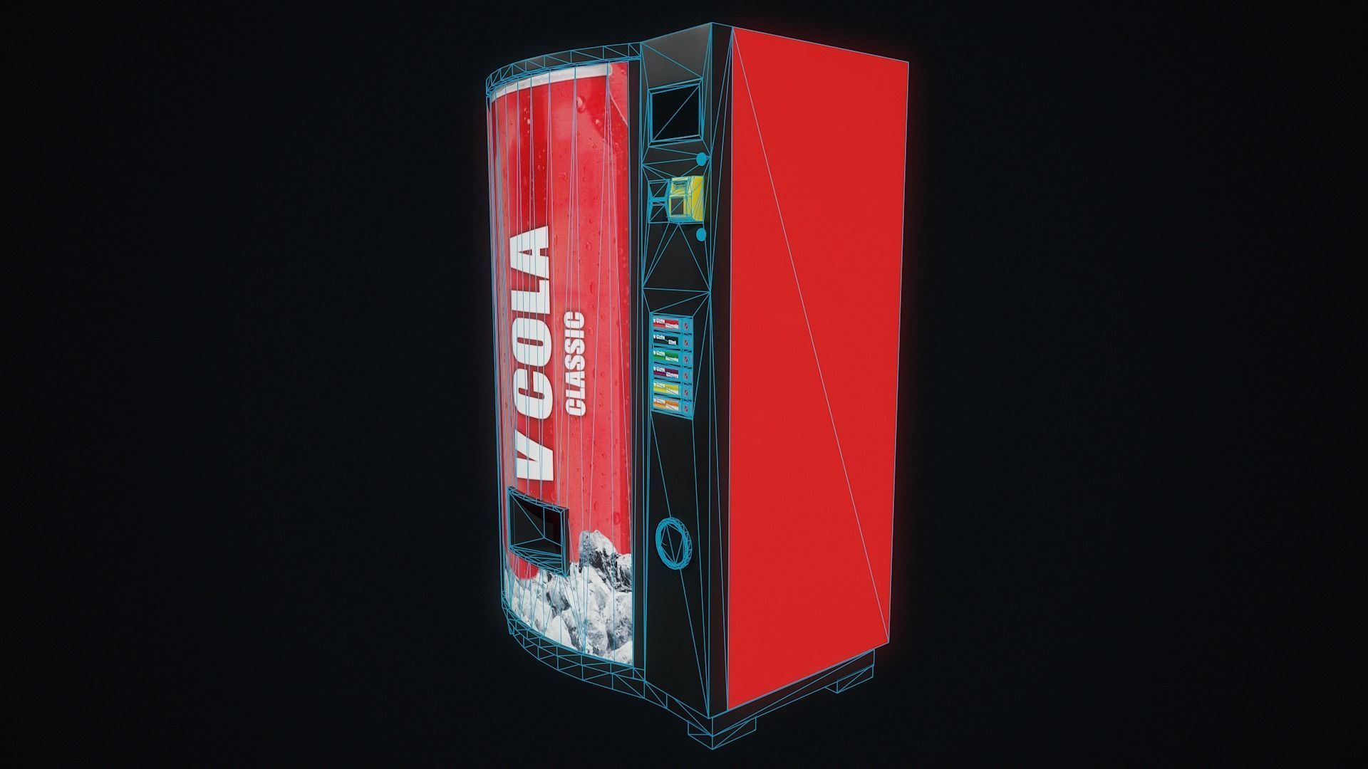 Cola Vending Machine Low-poly 3D model_14