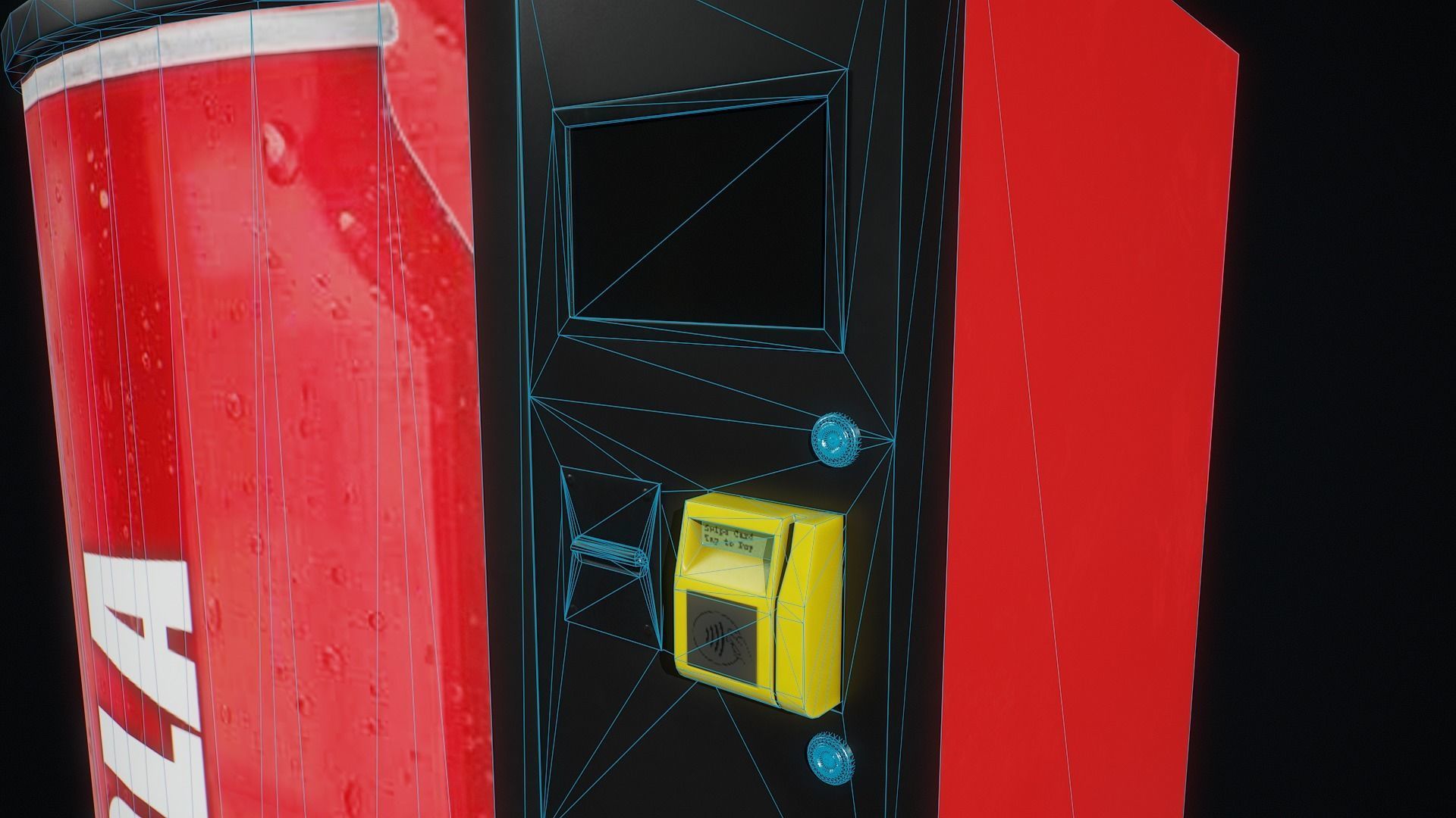 Cola Vending Machine Low-poly 3D model_15