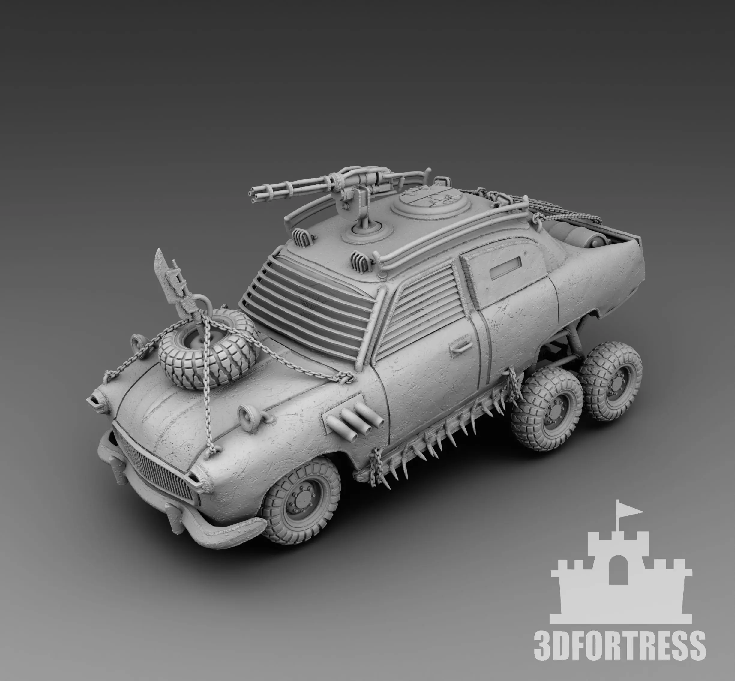 Car with high suspension 3D print model