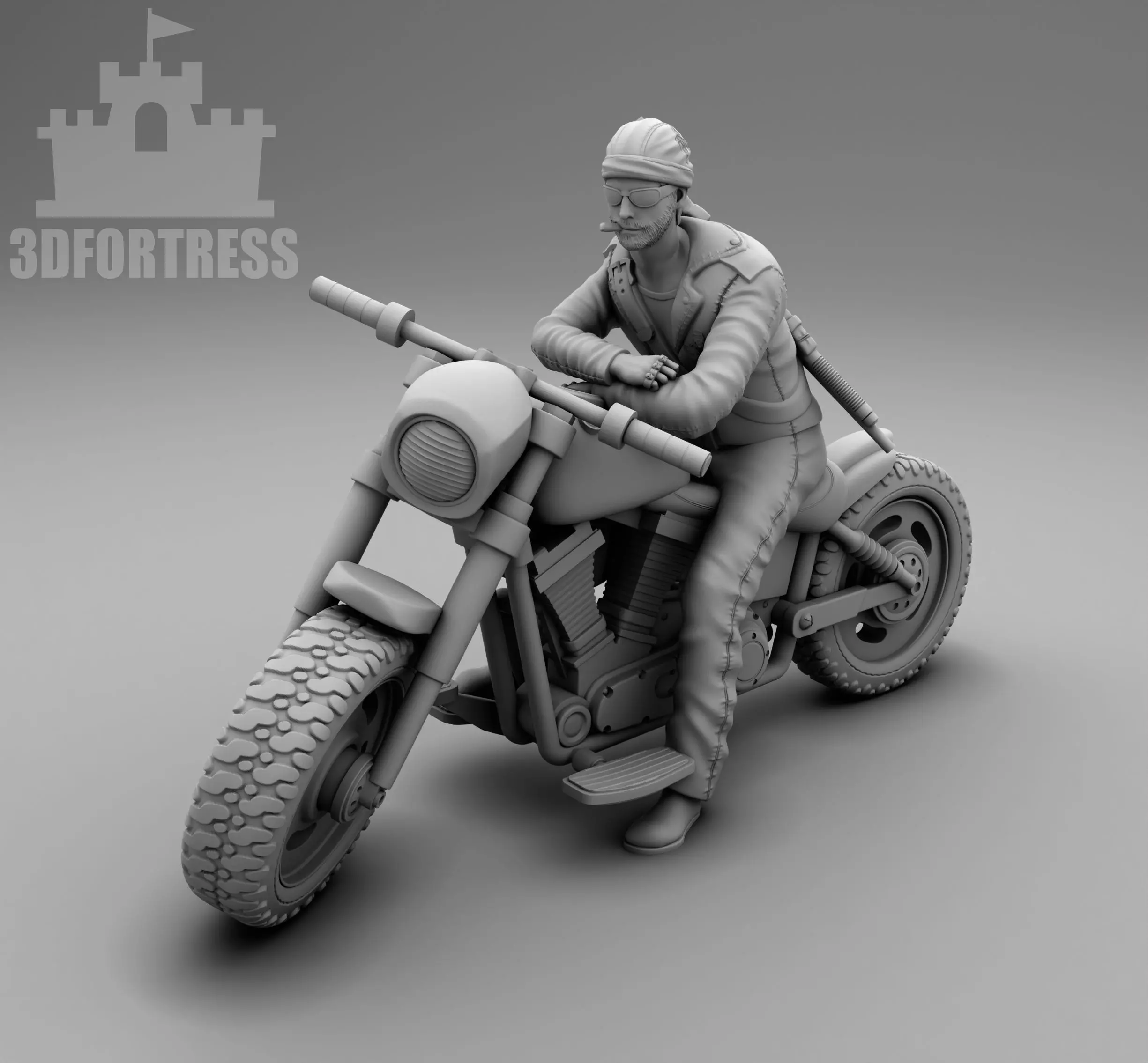 A young biker 3D print model