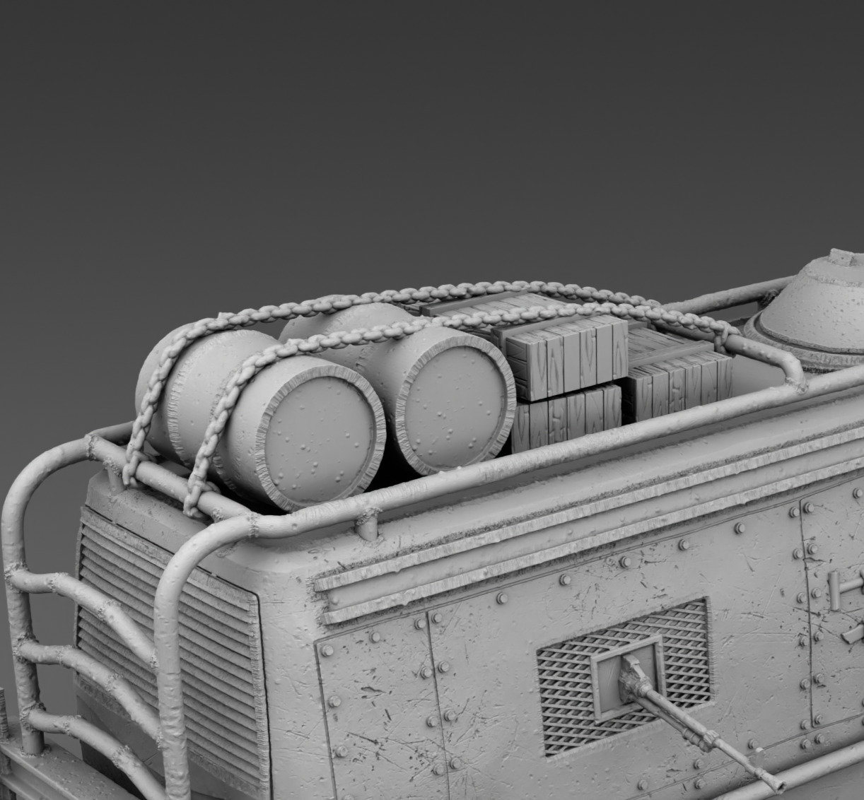 A van with a battering ram 3D print model_12