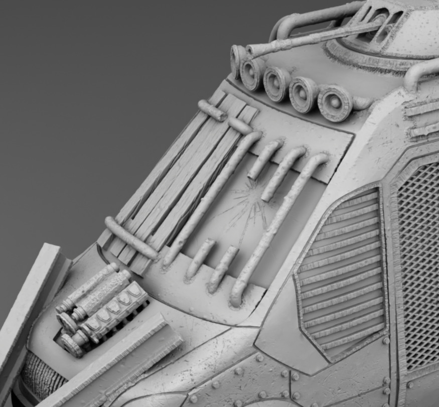 A van with a battering ram 3D print model_5