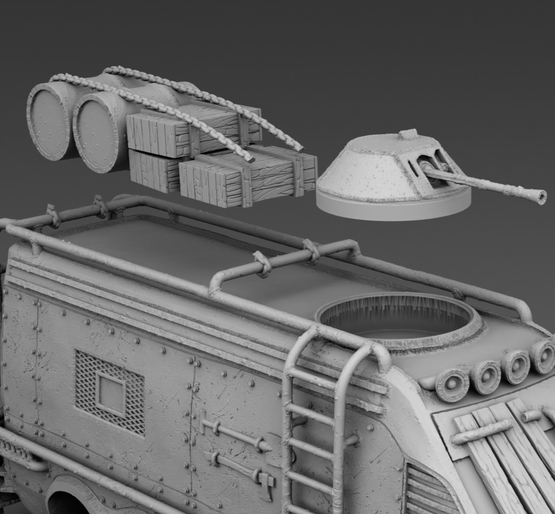 A van with a battering ram 3D print model_14