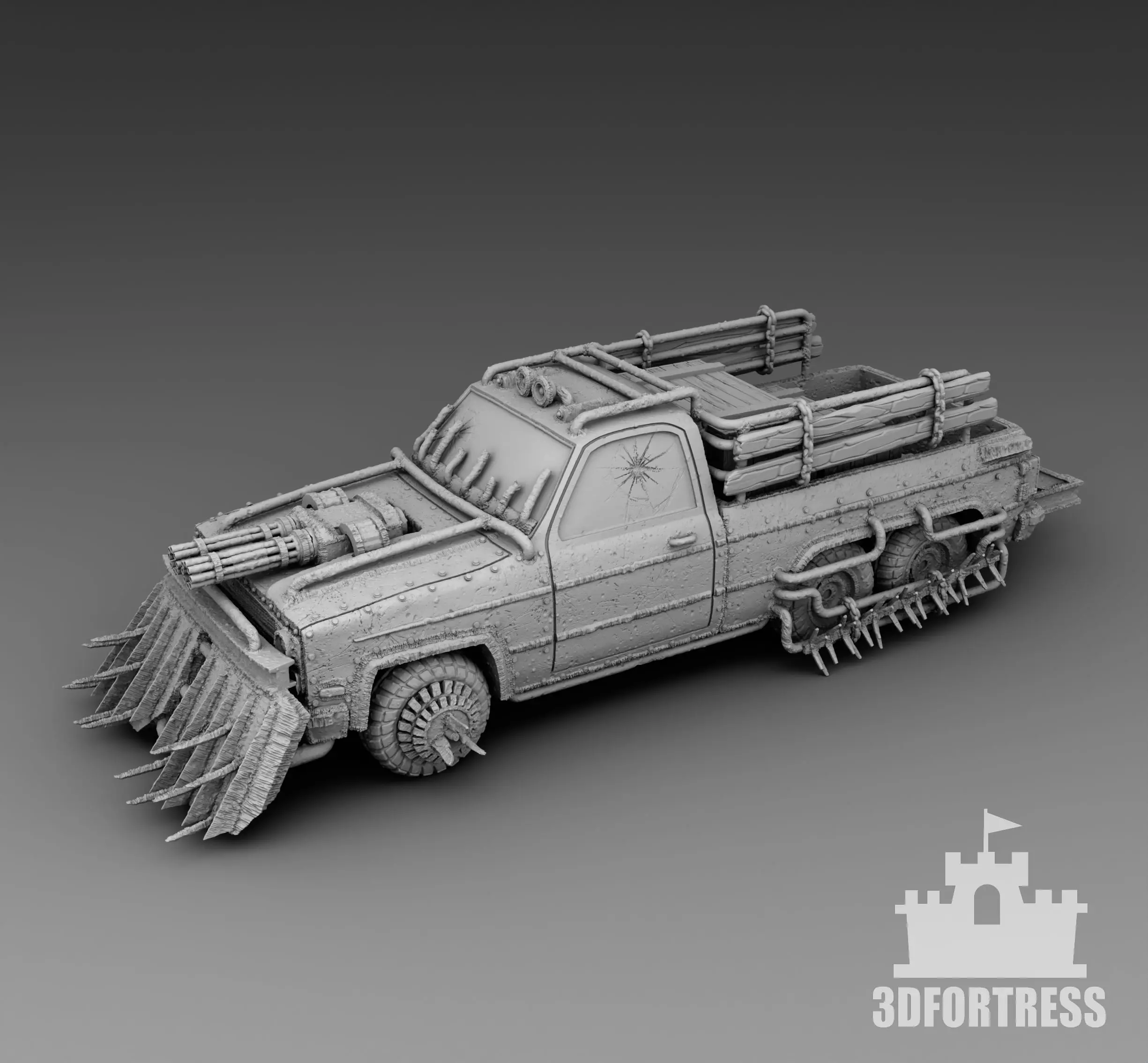 A car with two miniguns 3D print model