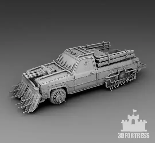 A car with two miniguns 3D print model