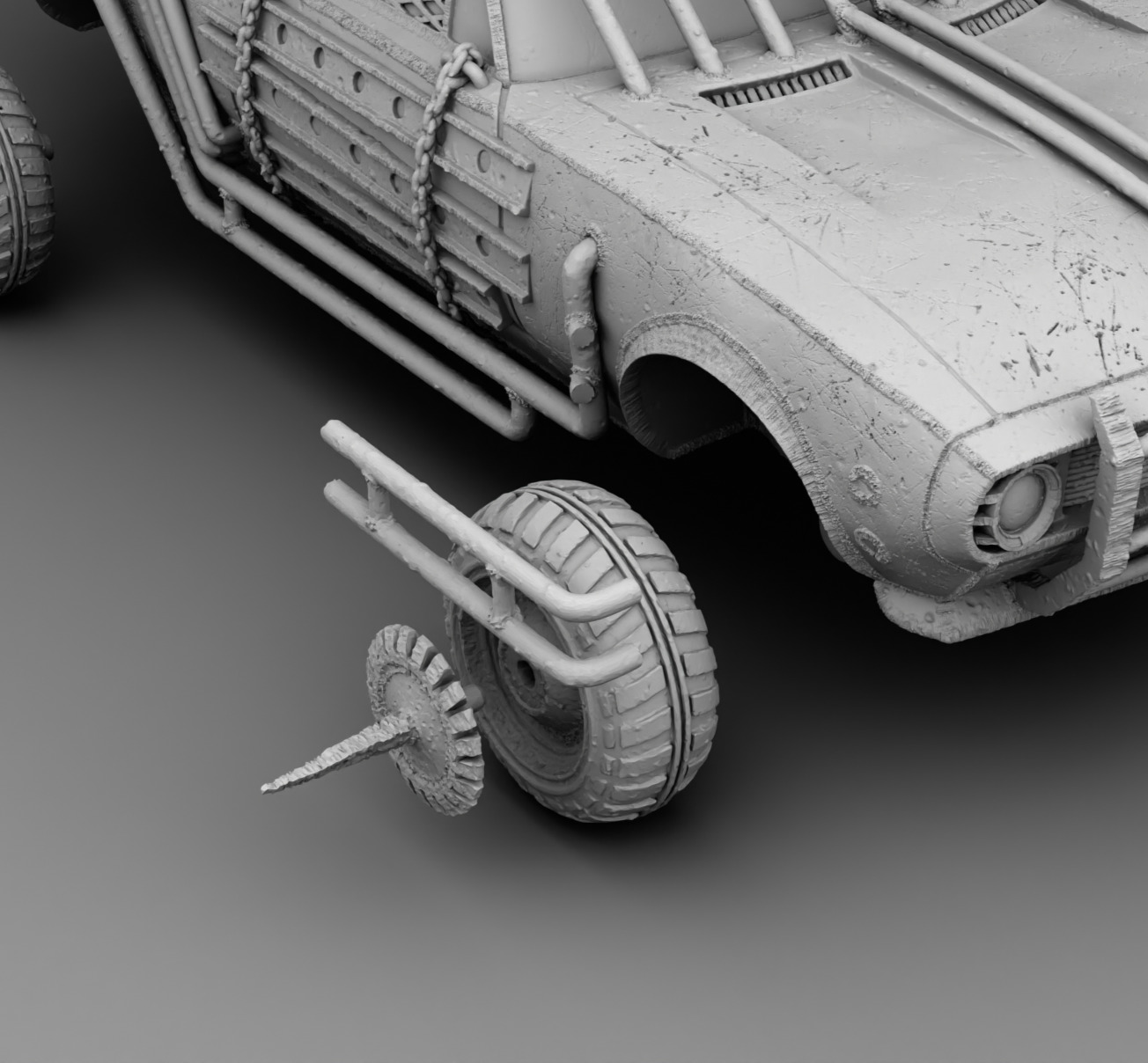 A car with a harpoon 3D print model_15