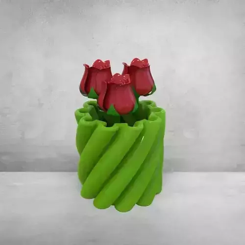 3D printable  Modern Helical Flower Vase for 3D printing  STL 3D print model