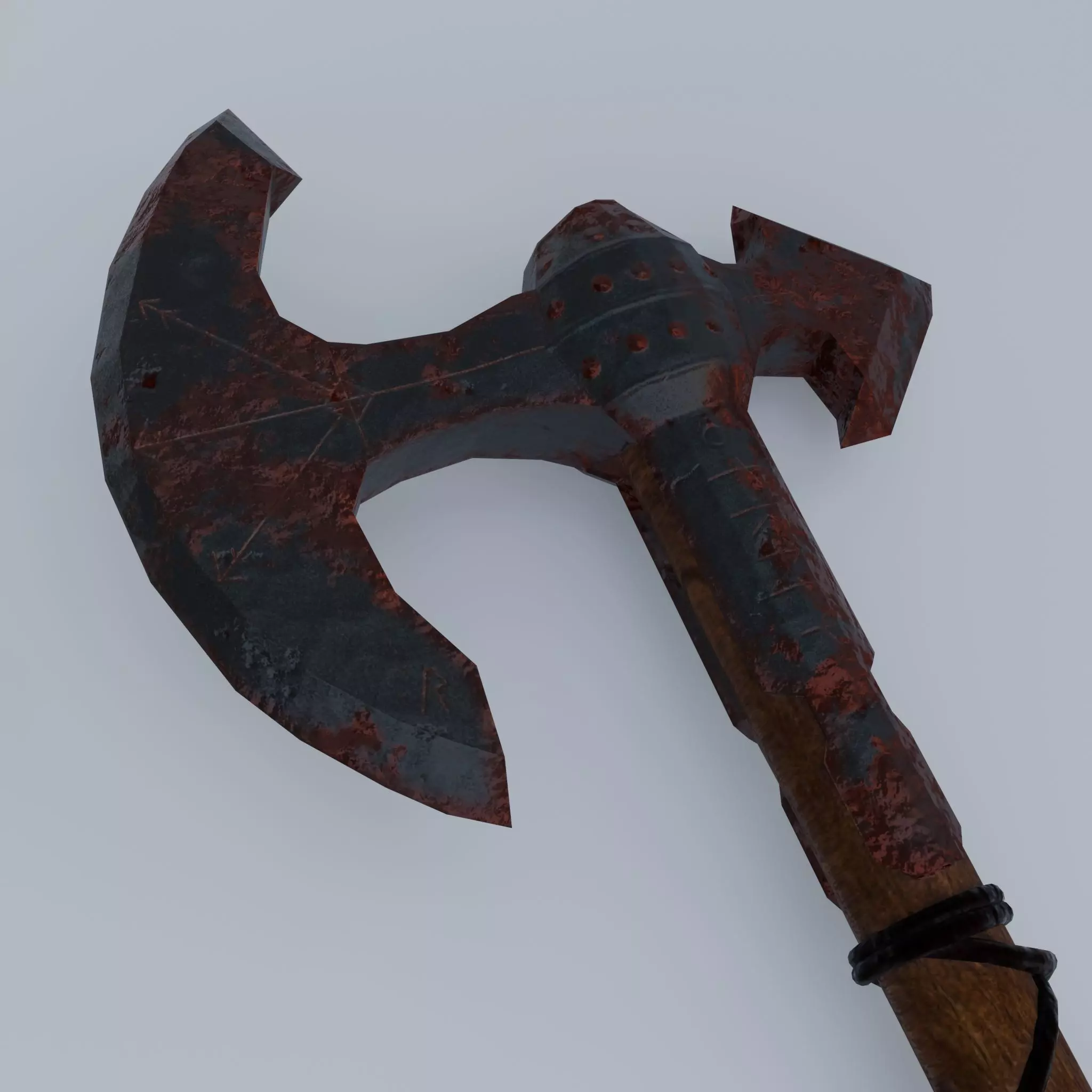Viking Axe Low-poly 3D model_0