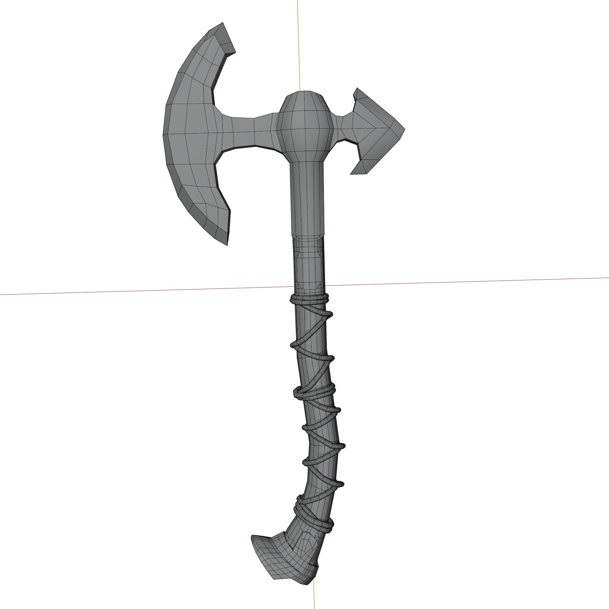 Viking Axe Low-poly 3D model_3
