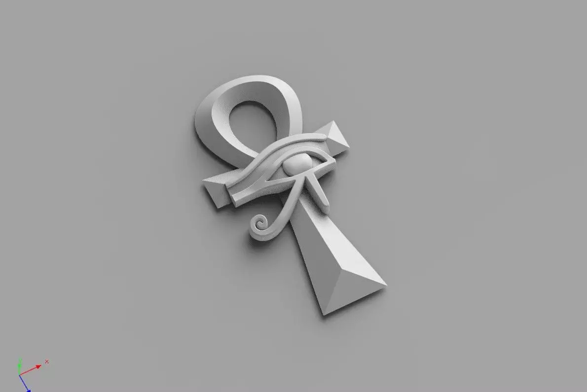The ankh or Key of Life with Eye of Horus 3D printable model 3D print model