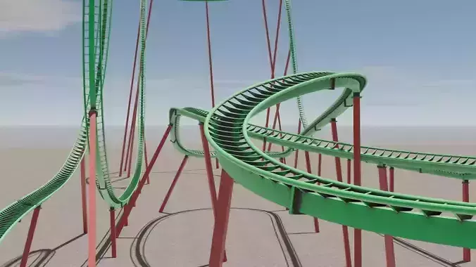 Rollercoaster 3D model Low-poly 3D model