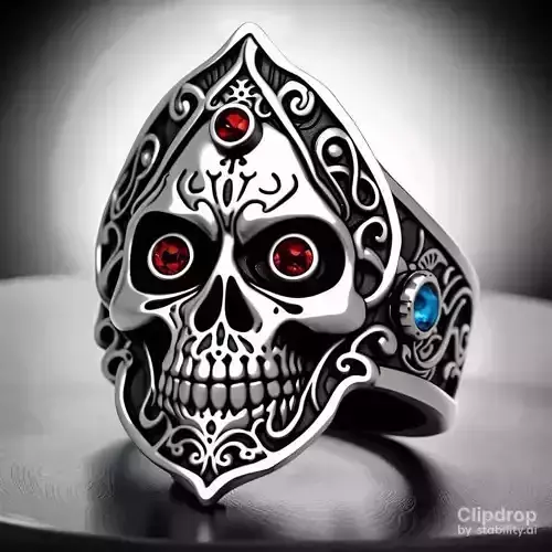 20- skull ring 3D print model