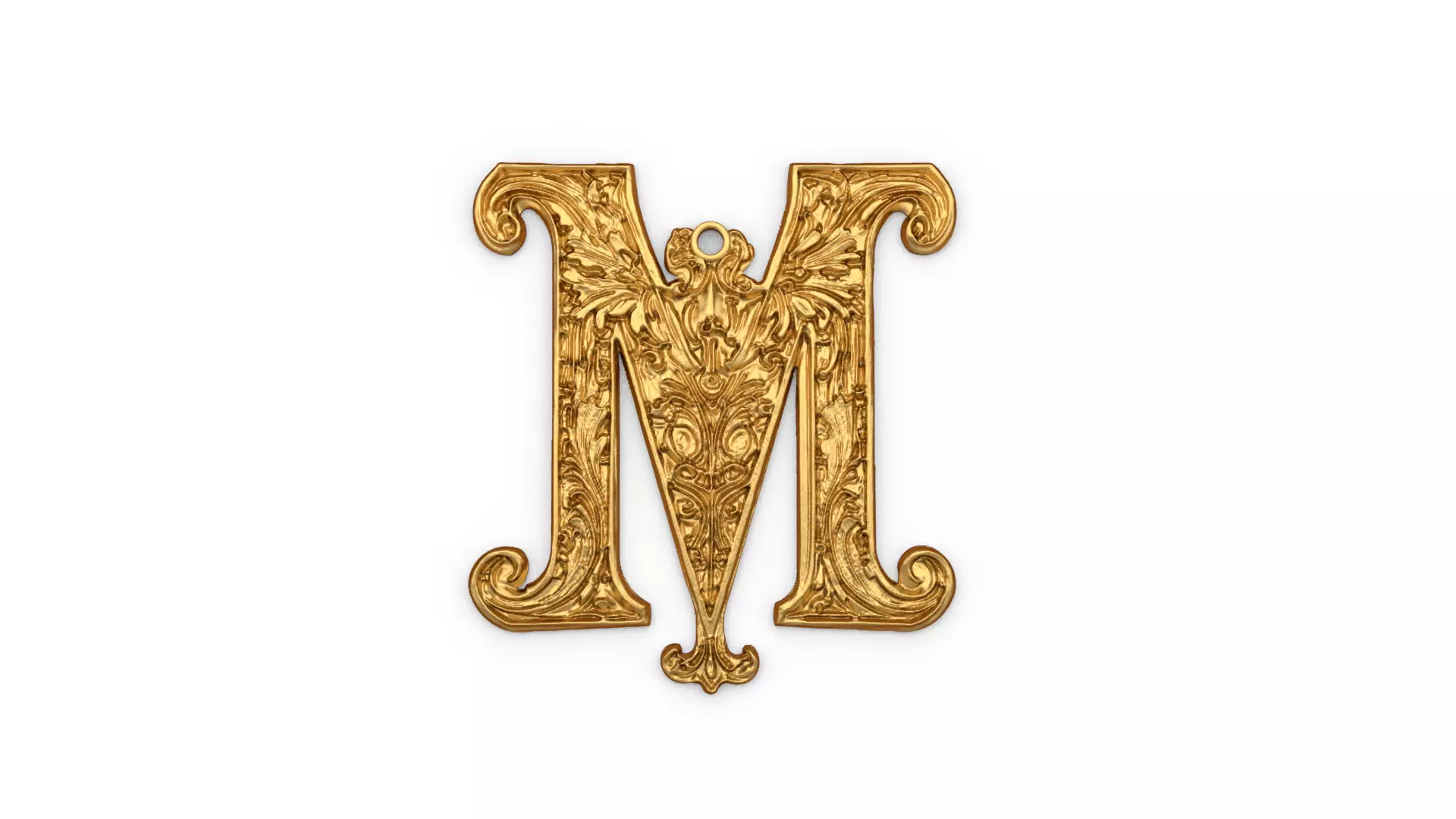 Alphabet Letter M  Pendant 3D print model_0