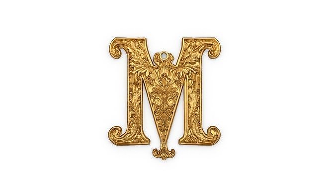 Alphabet Letter M  Pendant 3D print model