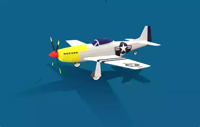 Low-poly P-51 Mustang 