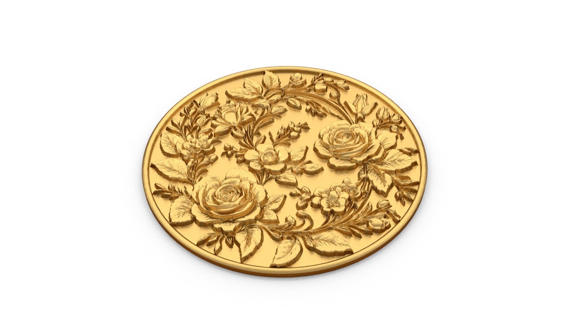 Classic Rosette carved decor ornament 515 3D print model_3