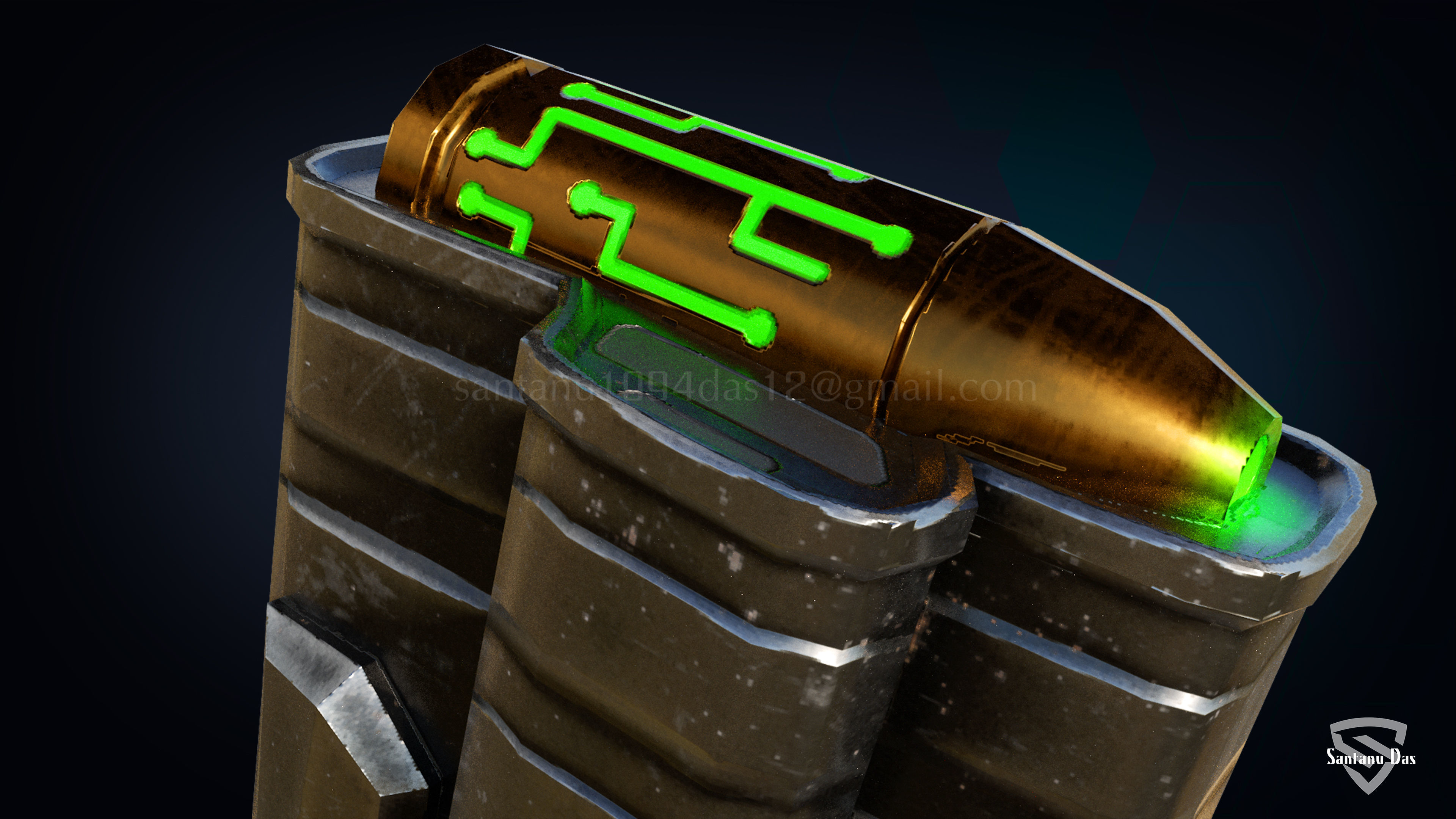 Scifi Desert Eagle Low-poly 3D model_6