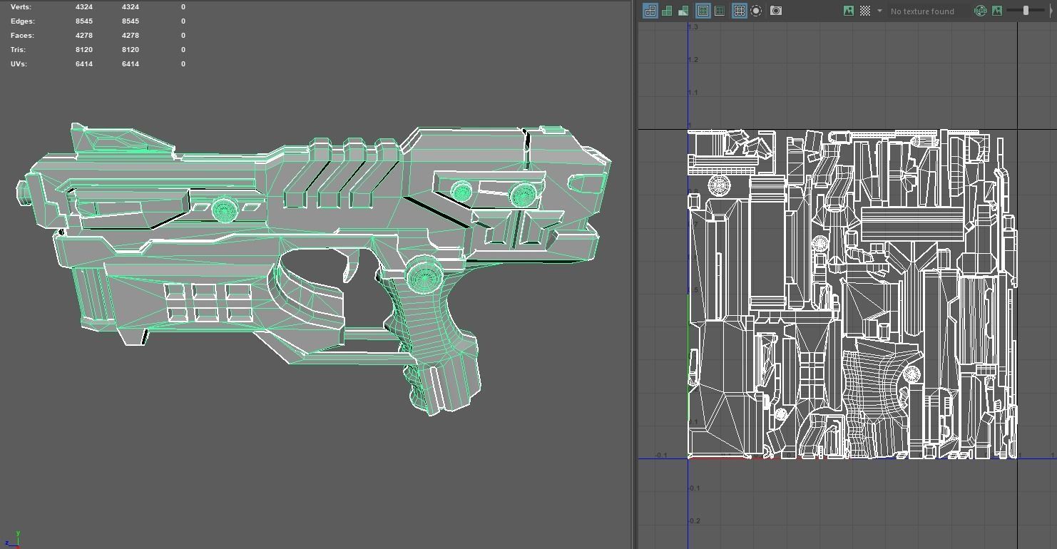 Scifi Desert Eagle Low-poly 3D model_11