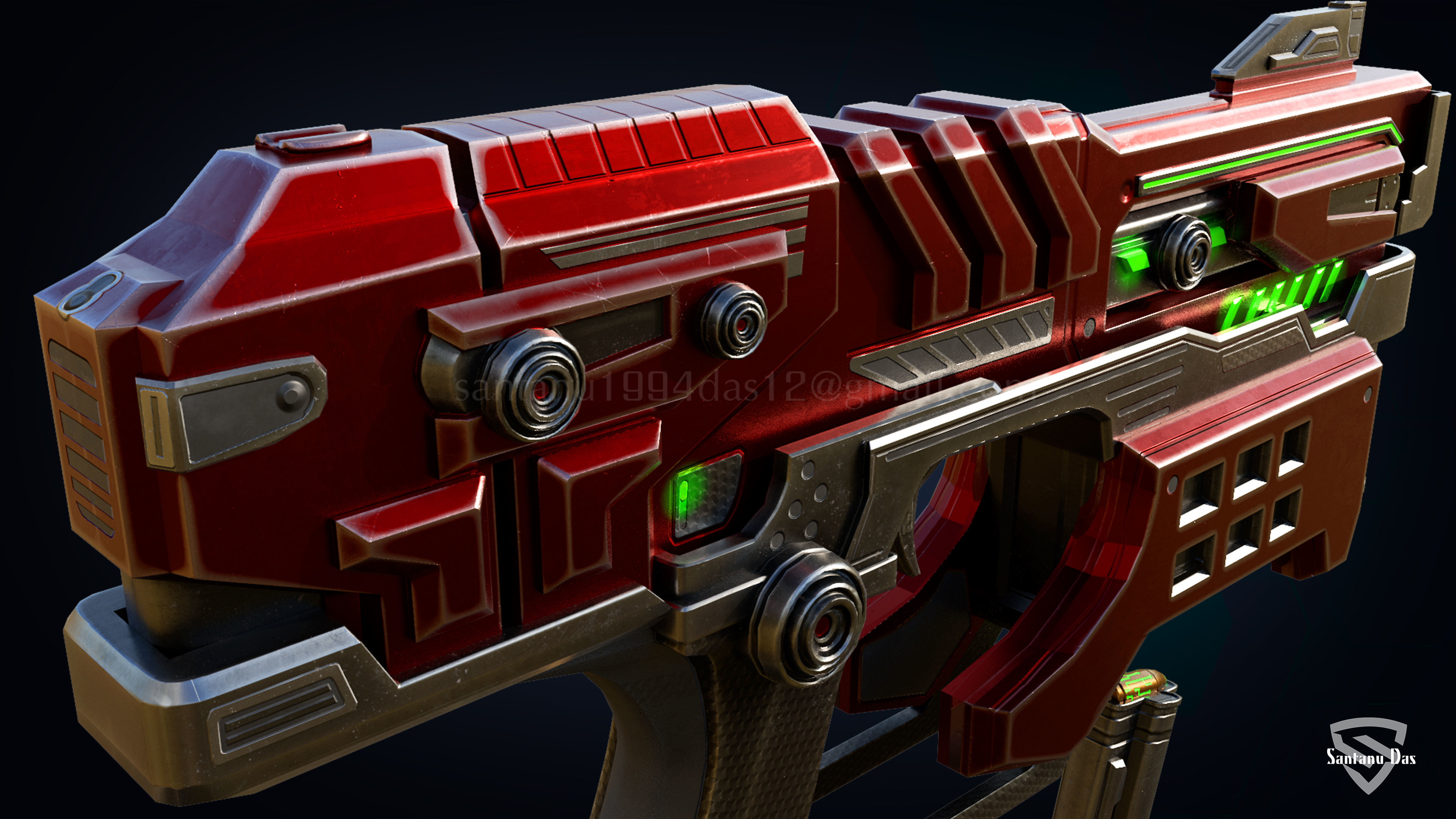 Scifi Desert Eagle Low-poly 3D model_5