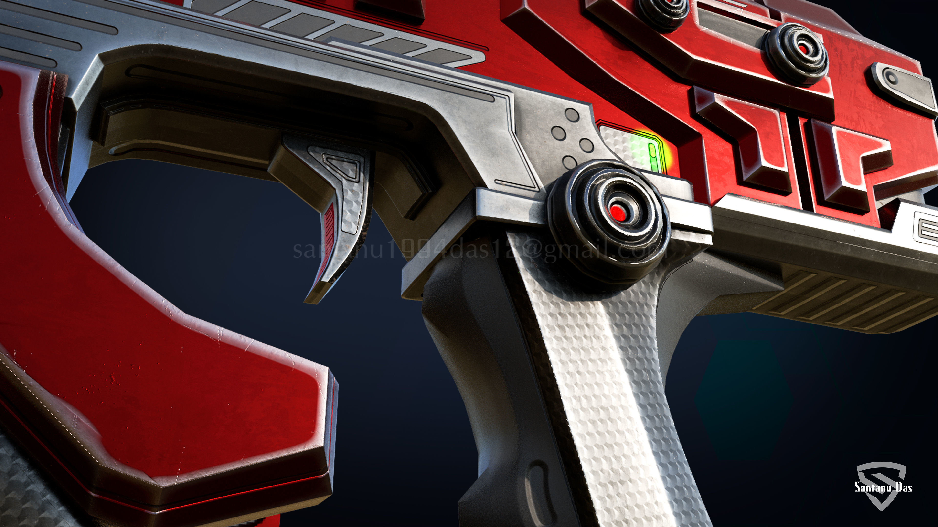 Scifi Desert Eagle Low-poly 3D model_9