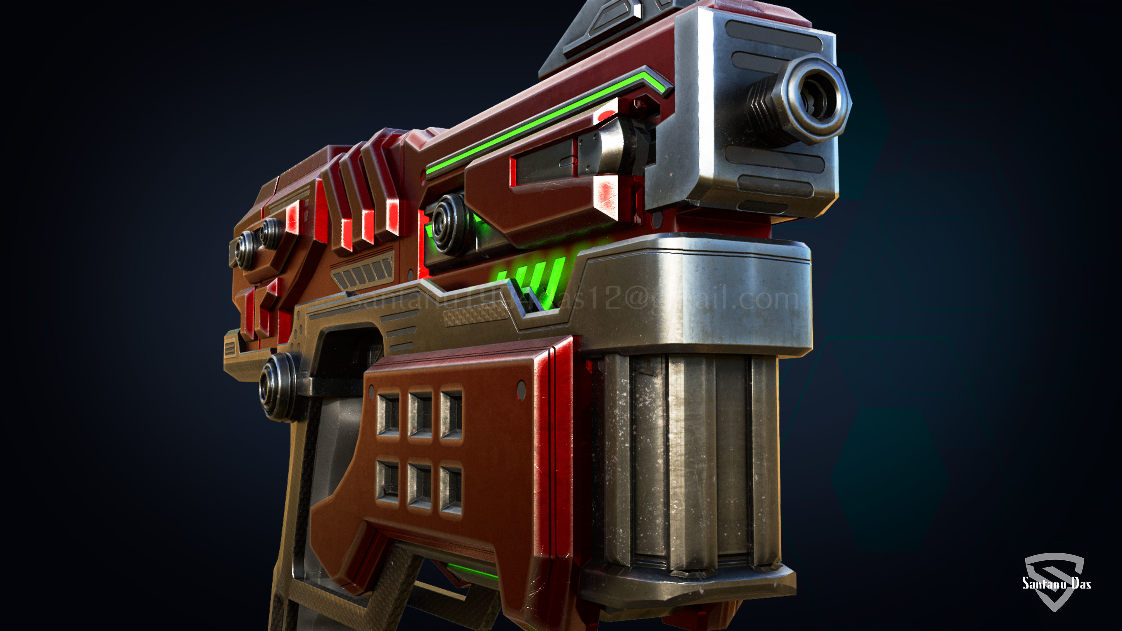 Scifi Desert Eagle Low-poly 3D model_7