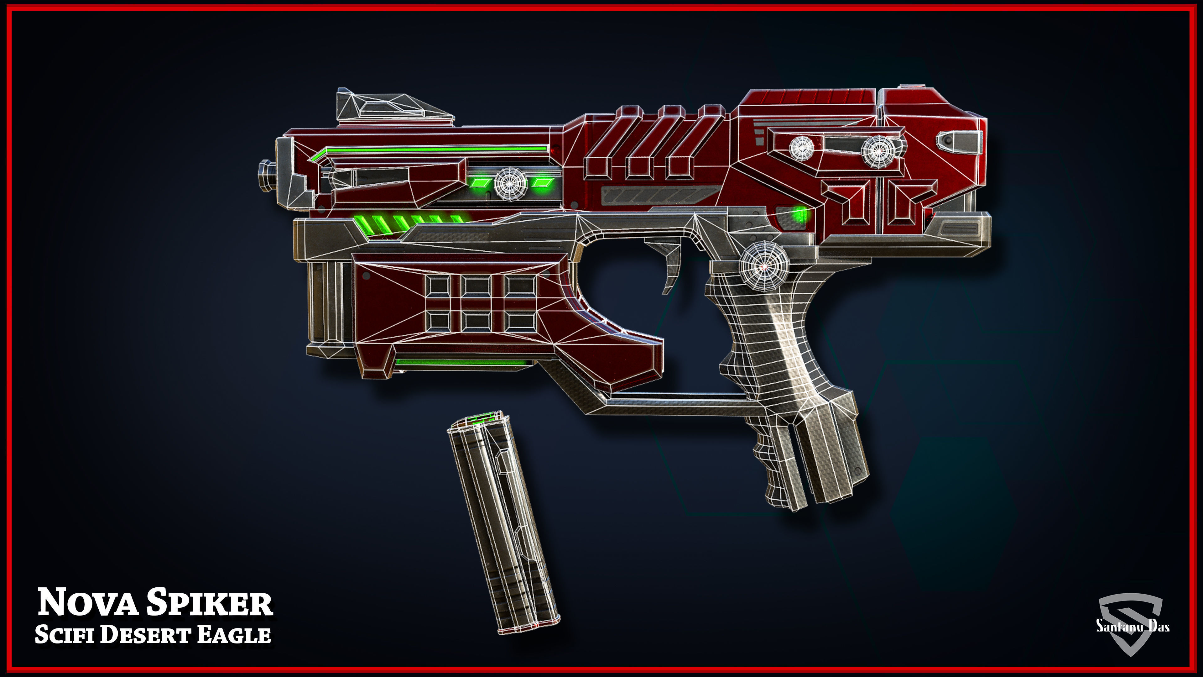 Scifi Desert Eagle Low-poly 3D model_10