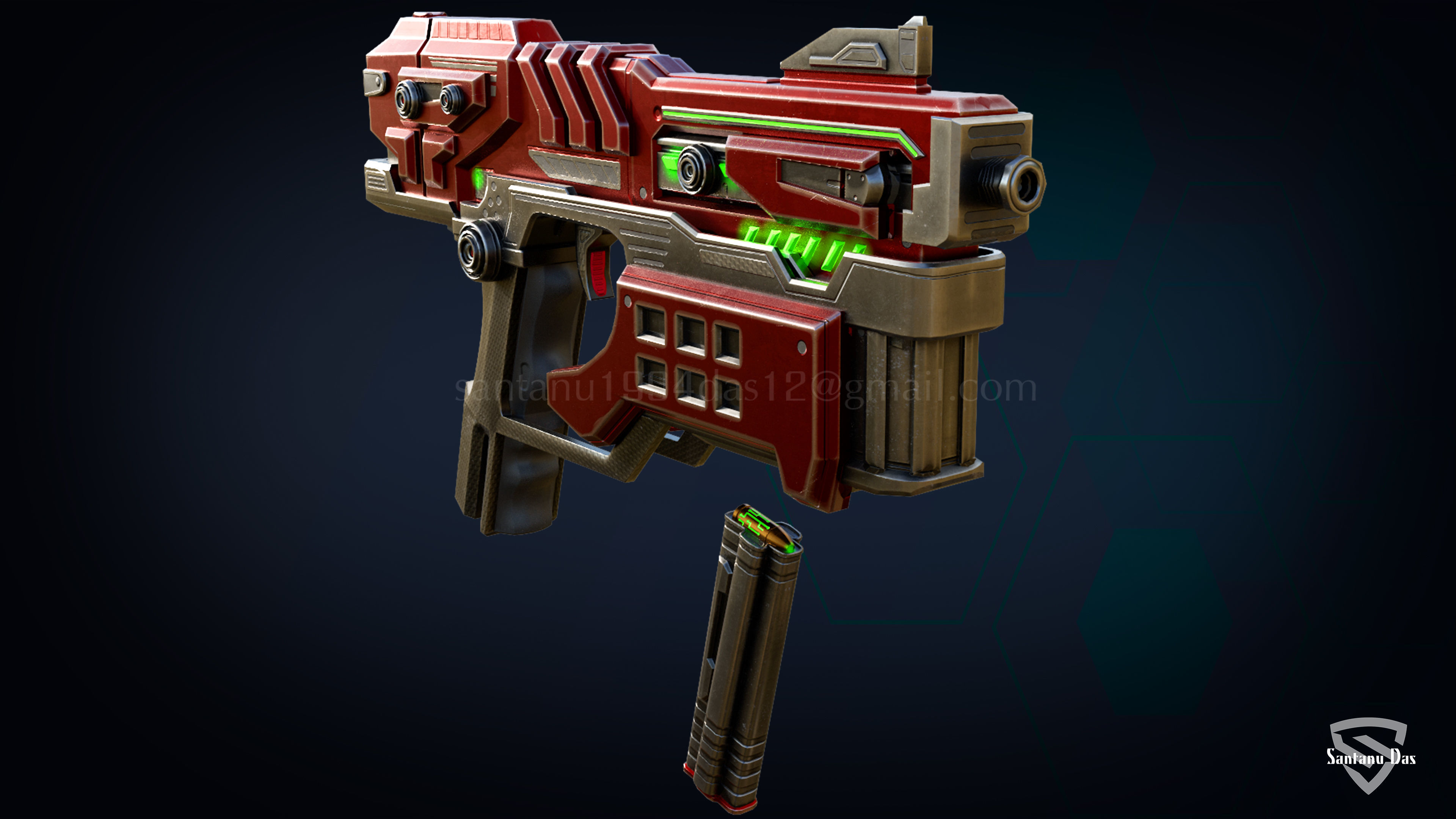 Scifi Desert Eagle Low-poly 3D model_4